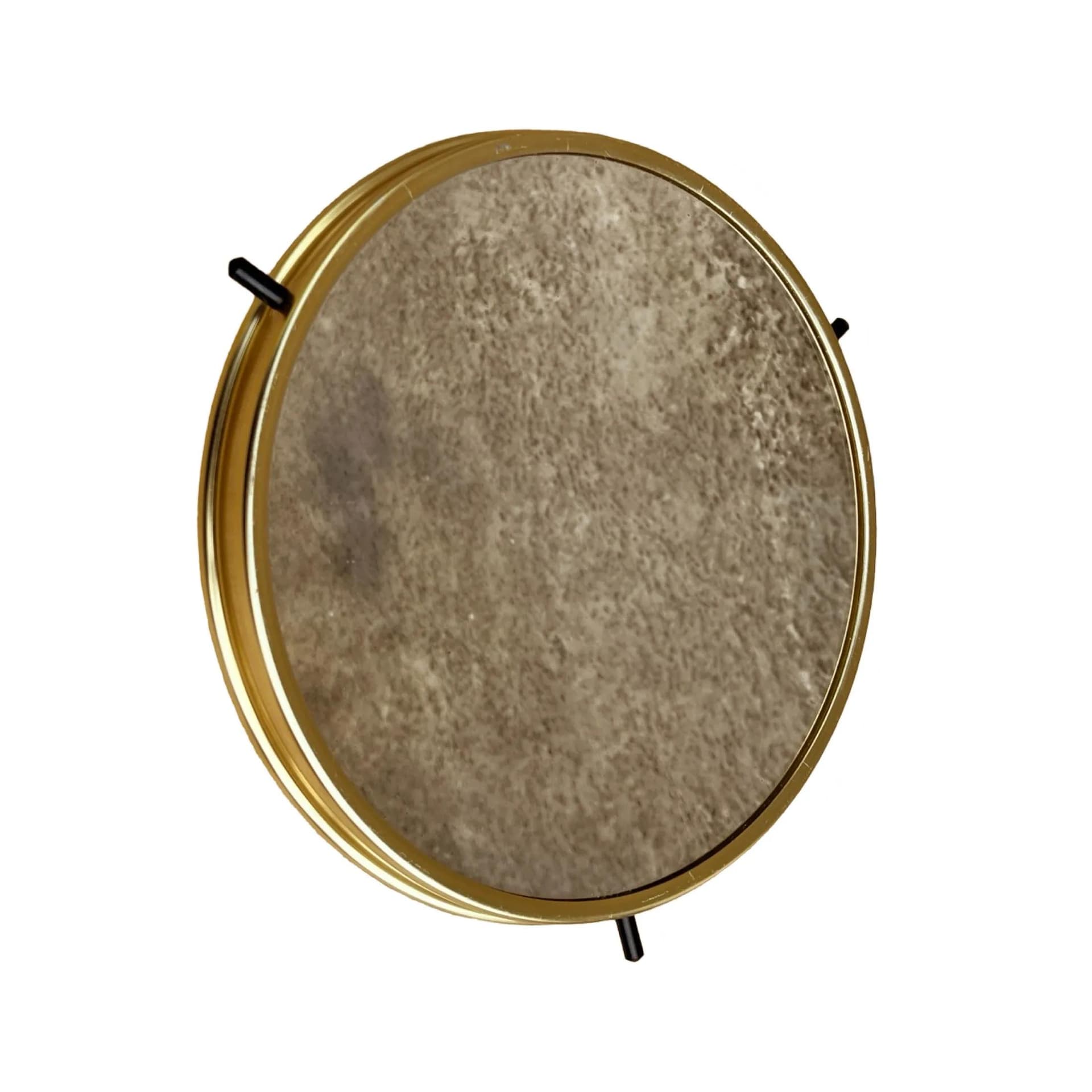 Taca obrotowa Hollywood Regency, szkło lustrzane, metal złoty, Niemcy, lata 70. - 128054