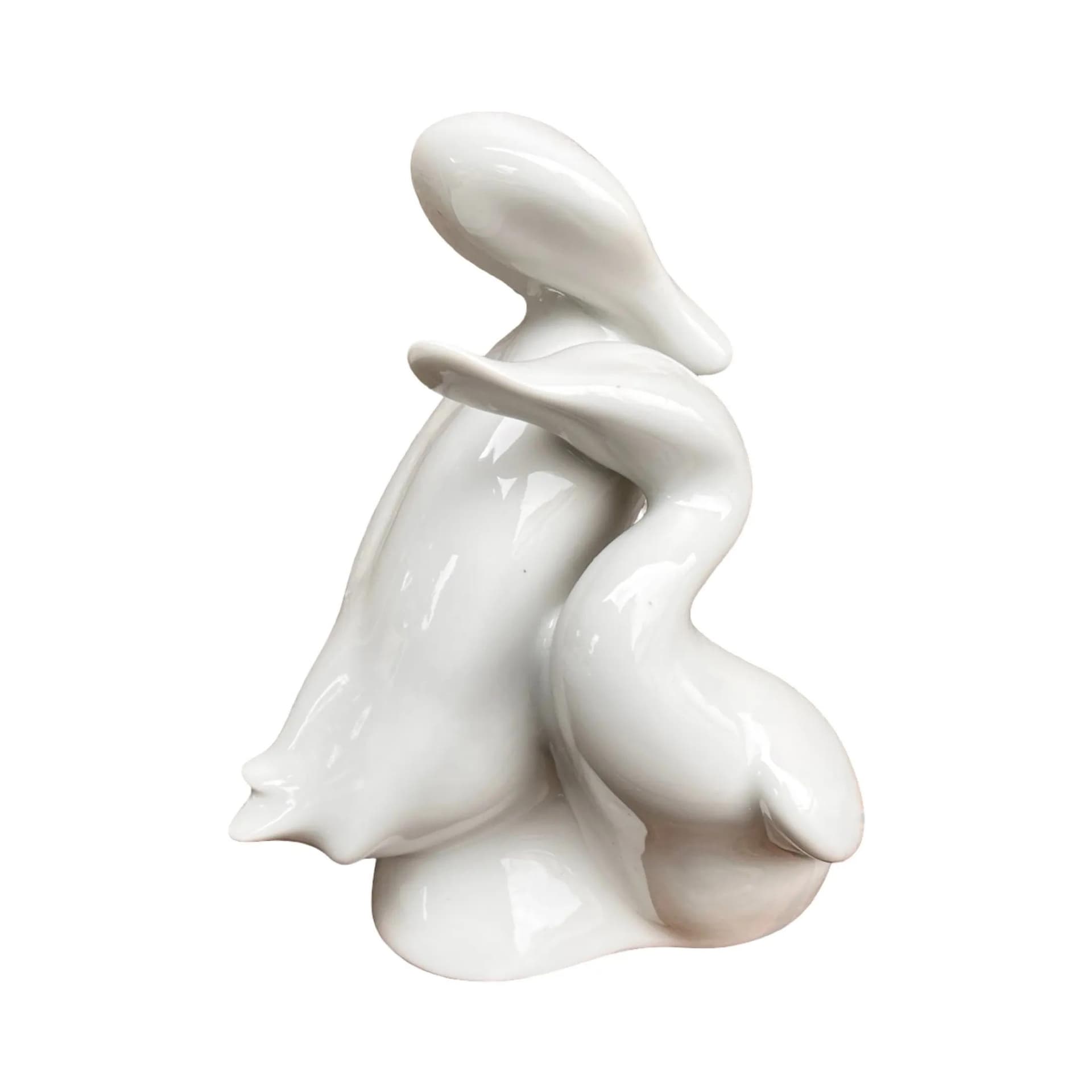 Para figurek, styl brukselski, porcelana biała, proj. J. Ježek, Royal Dux, Czechosłowacja, lata 60. - 127964