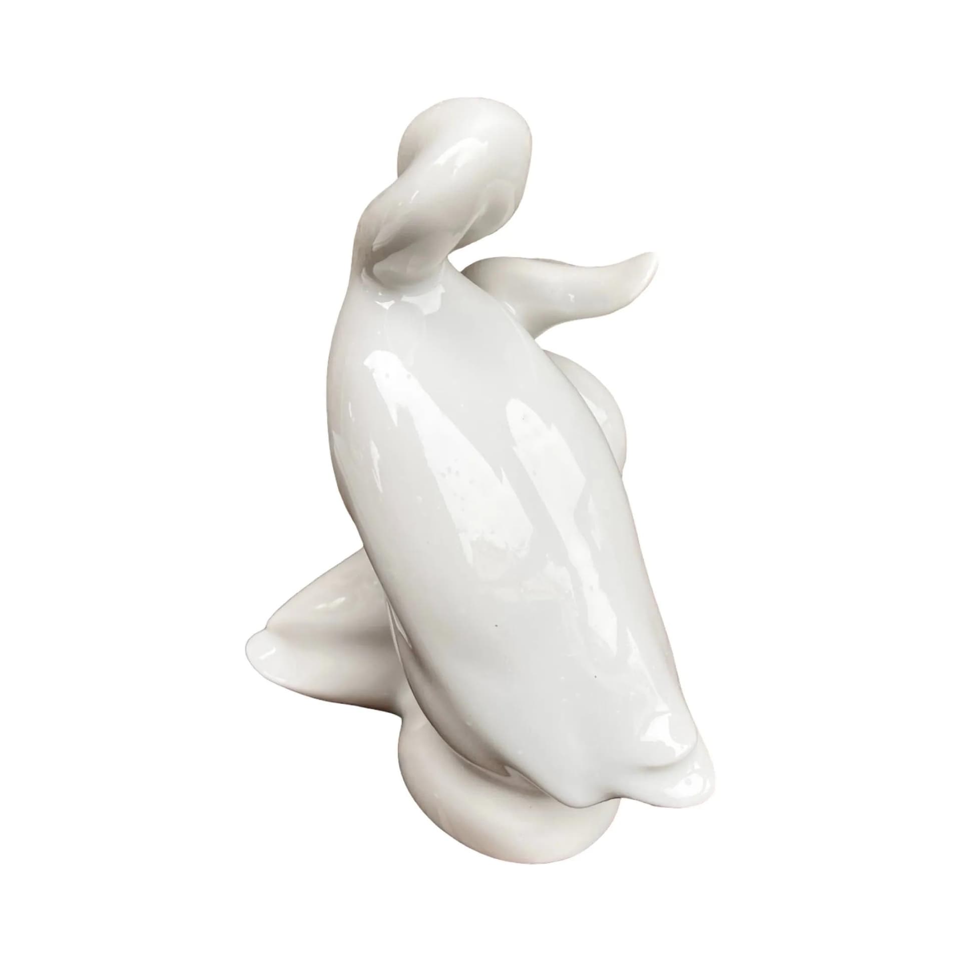 Para figurek, styl brukselski, porcelana biała, proj. J. Ježek, Royal Dux, Czechosłowacja, lata 60. - 127962