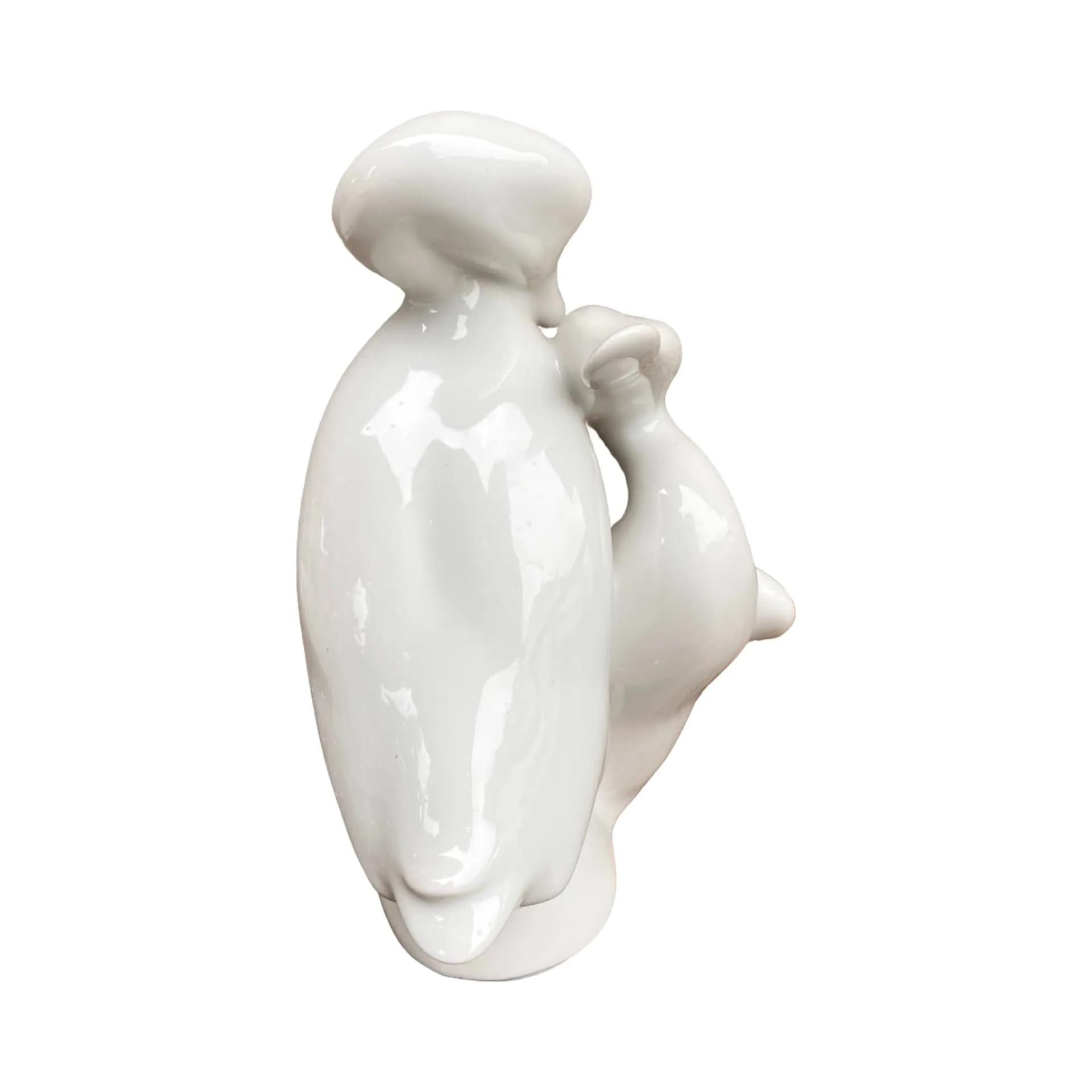 Para figurek, styl brukselski, porcelana biała, proj. J. Ježek, Royal Dux, Czechosłowacja, lata 60. - 127963