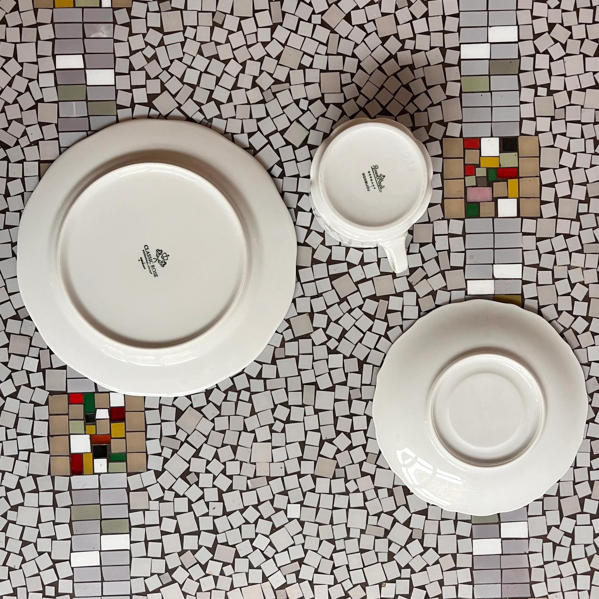 Breakfast set trio Monbijou, white porcelain, Rosenthal, Germany, 1970s. - 127934