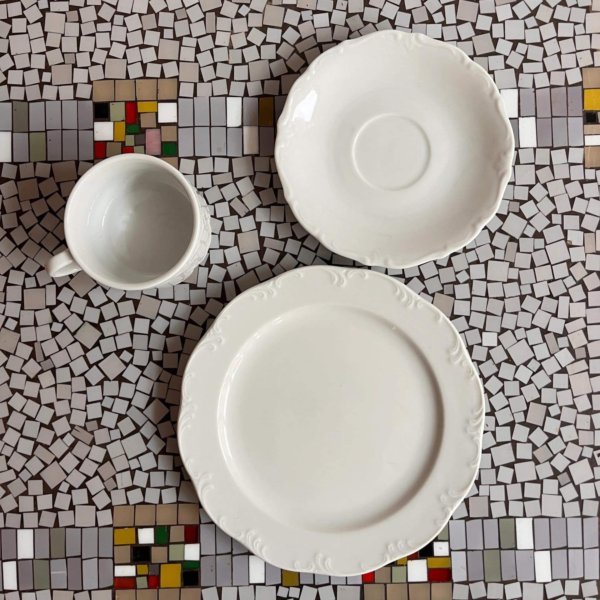 Breakfast set trio Monbijou, white porcelain, Rosenthal, Germany, 1970s. - 127933
