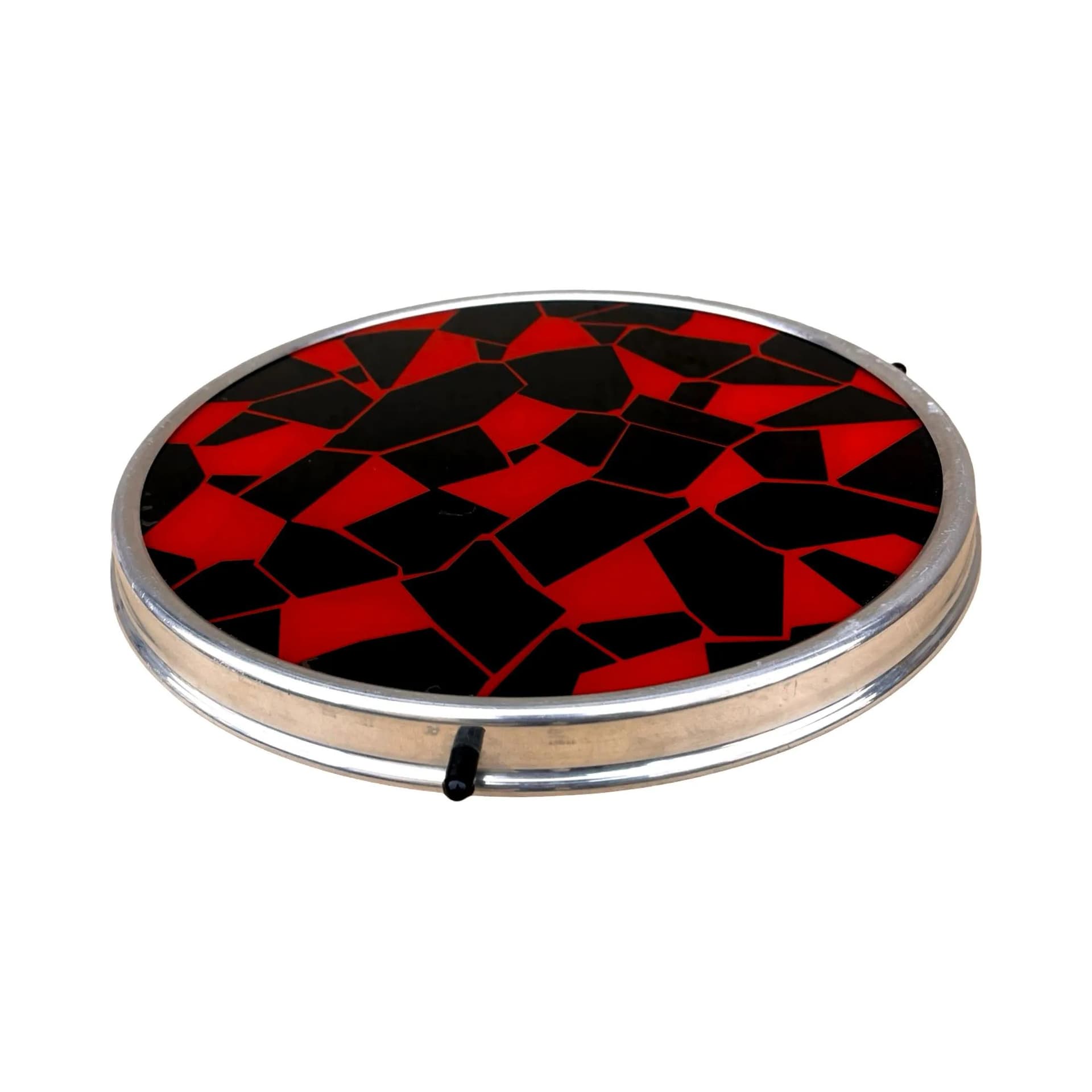 Taca obrotowa New Look, czerwony, metal szkło, Niemcy, lata 60. - 127924