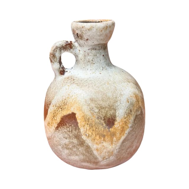 Wazon Sahara, beżowy, kamionka, Jopeko Keramik, Niemcy, lata 70. - WYMIARY