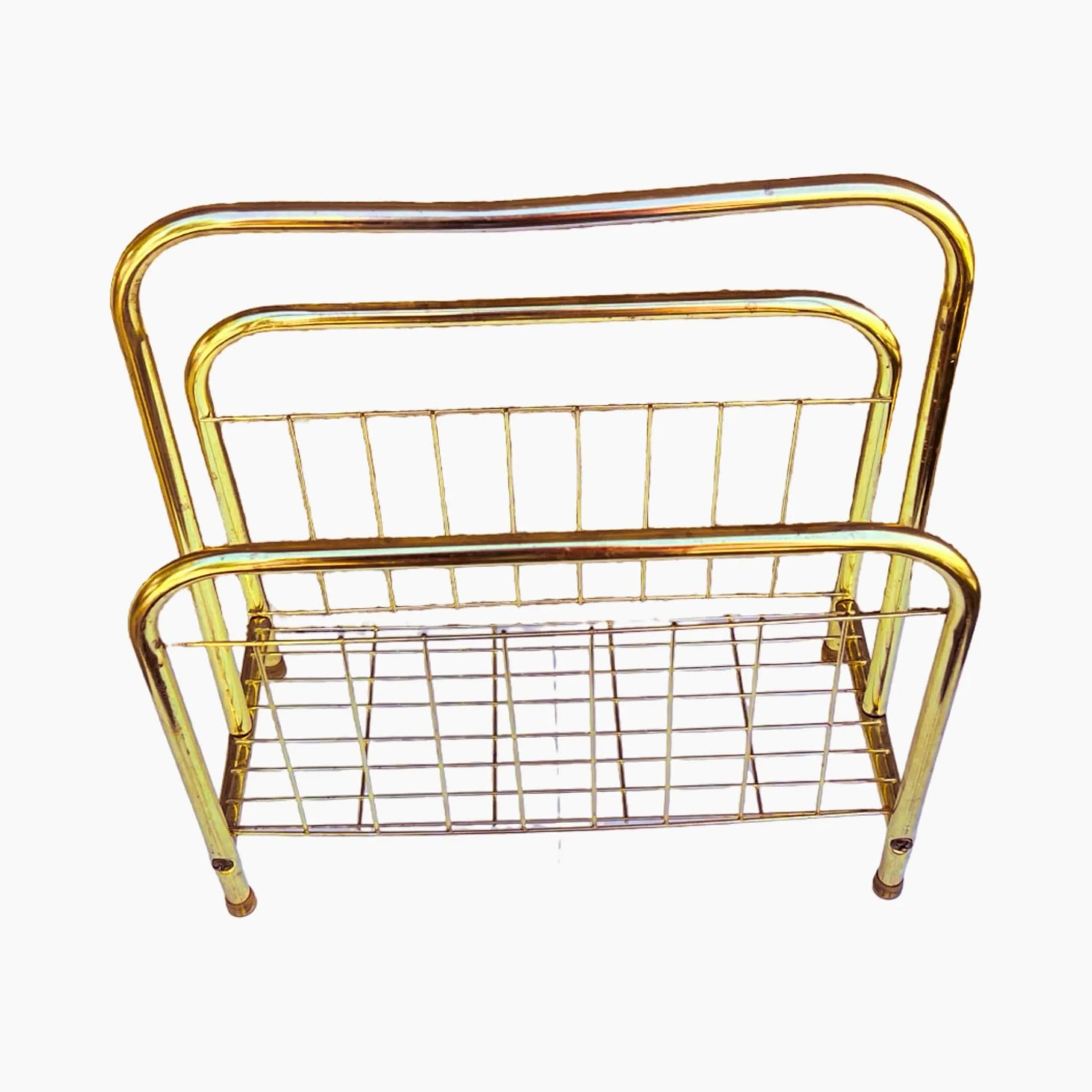 Gazetnik modernistyczny, metal złoty, Belgia, lata 80. - 127891