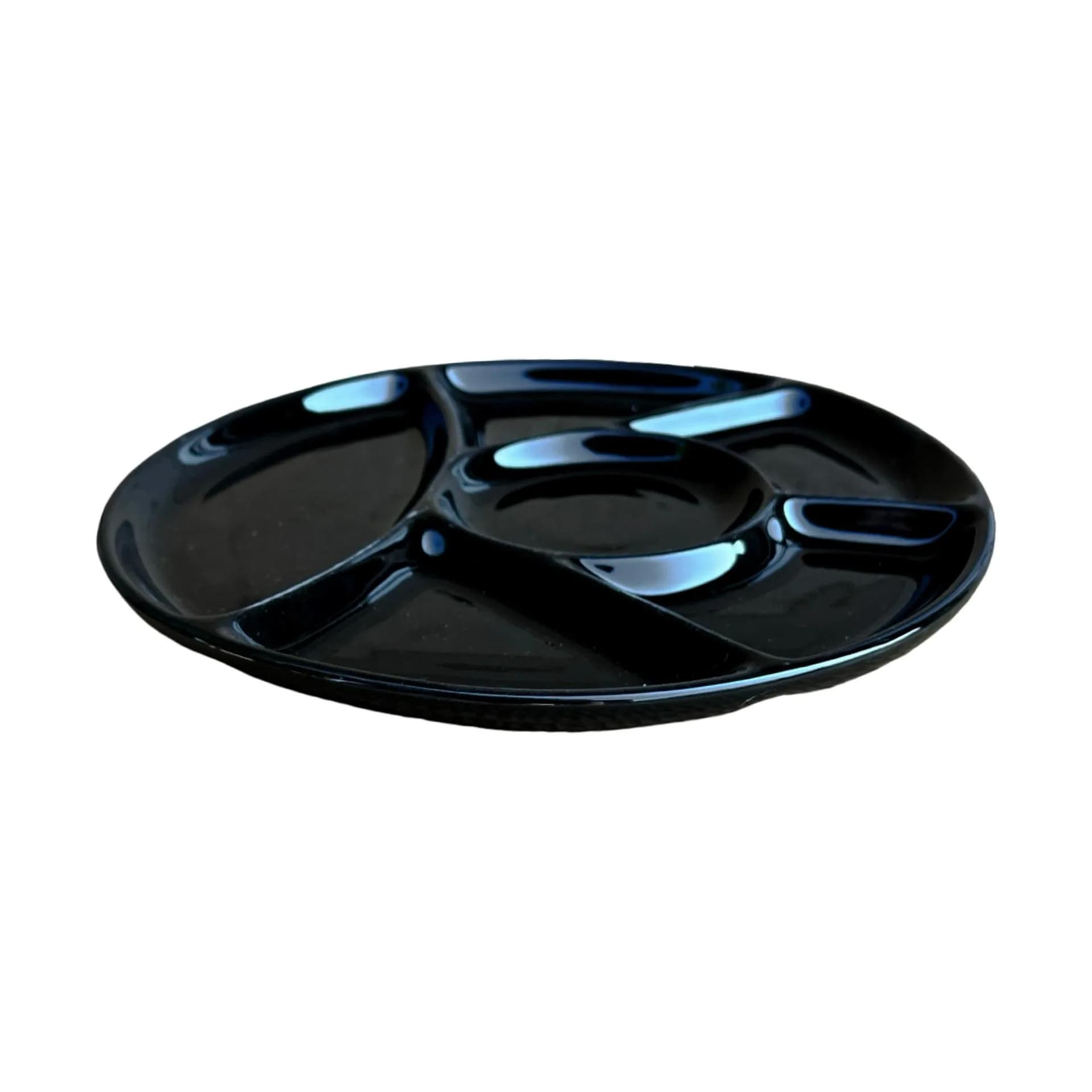 Divided plate, black porcelain, Germany, 1990s. - 127876