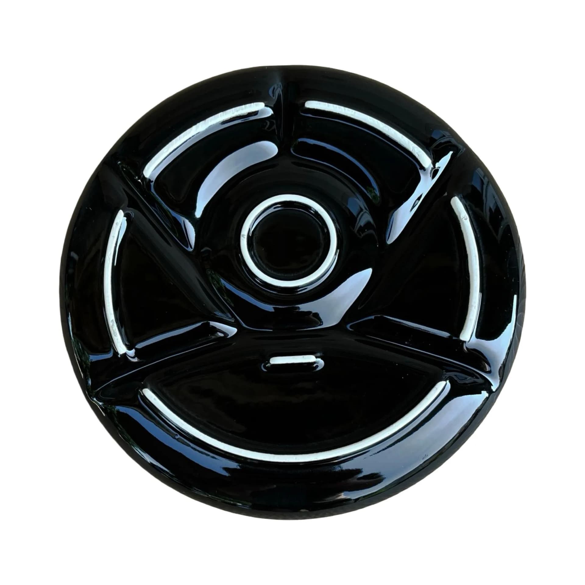 Divided plate, black porcelain, Germany, 1990s. - 127875