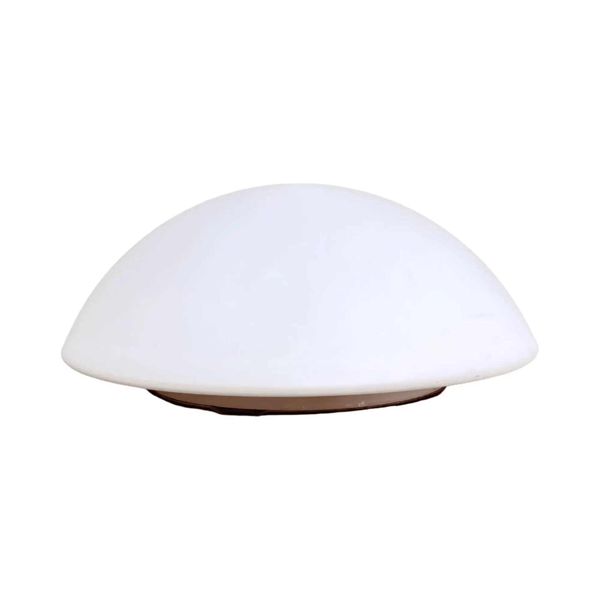 Ceiling light, spherical, white glass, Germany, 1970s.