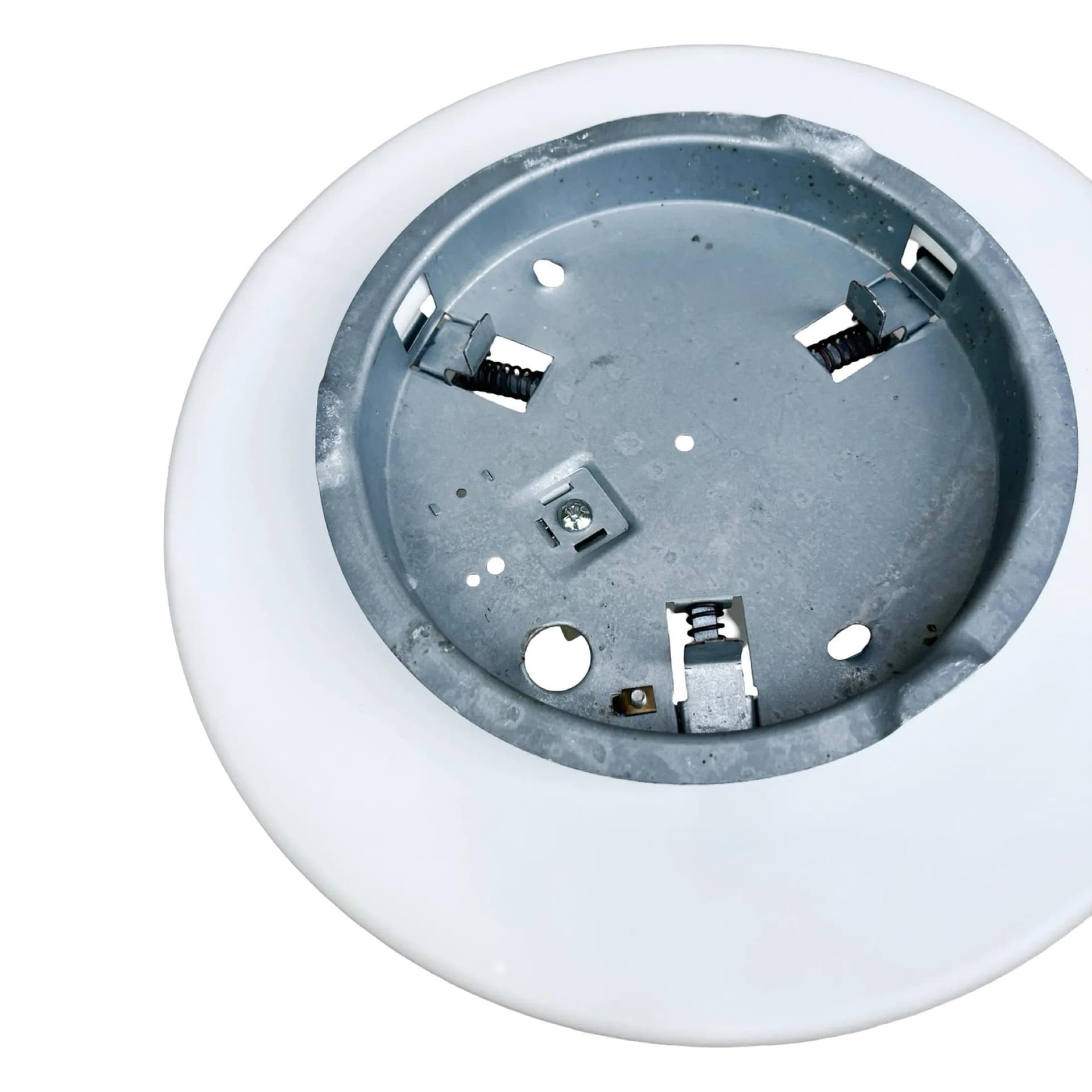 Ceiling light, spherical, white glass, Germany, 1970s. - 127847