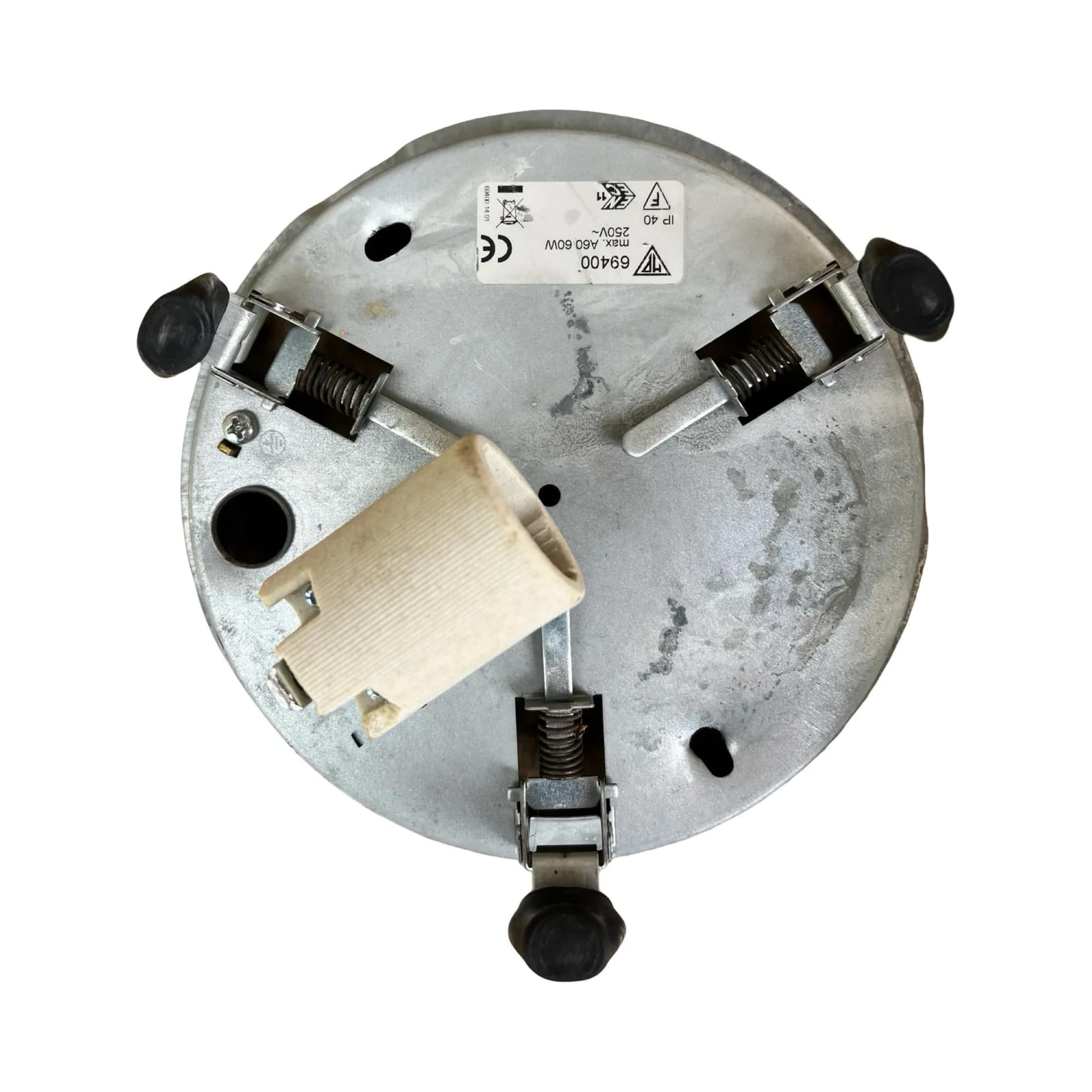 Ceiling light, spherical, white glass, Germany, 1970s. - 127845