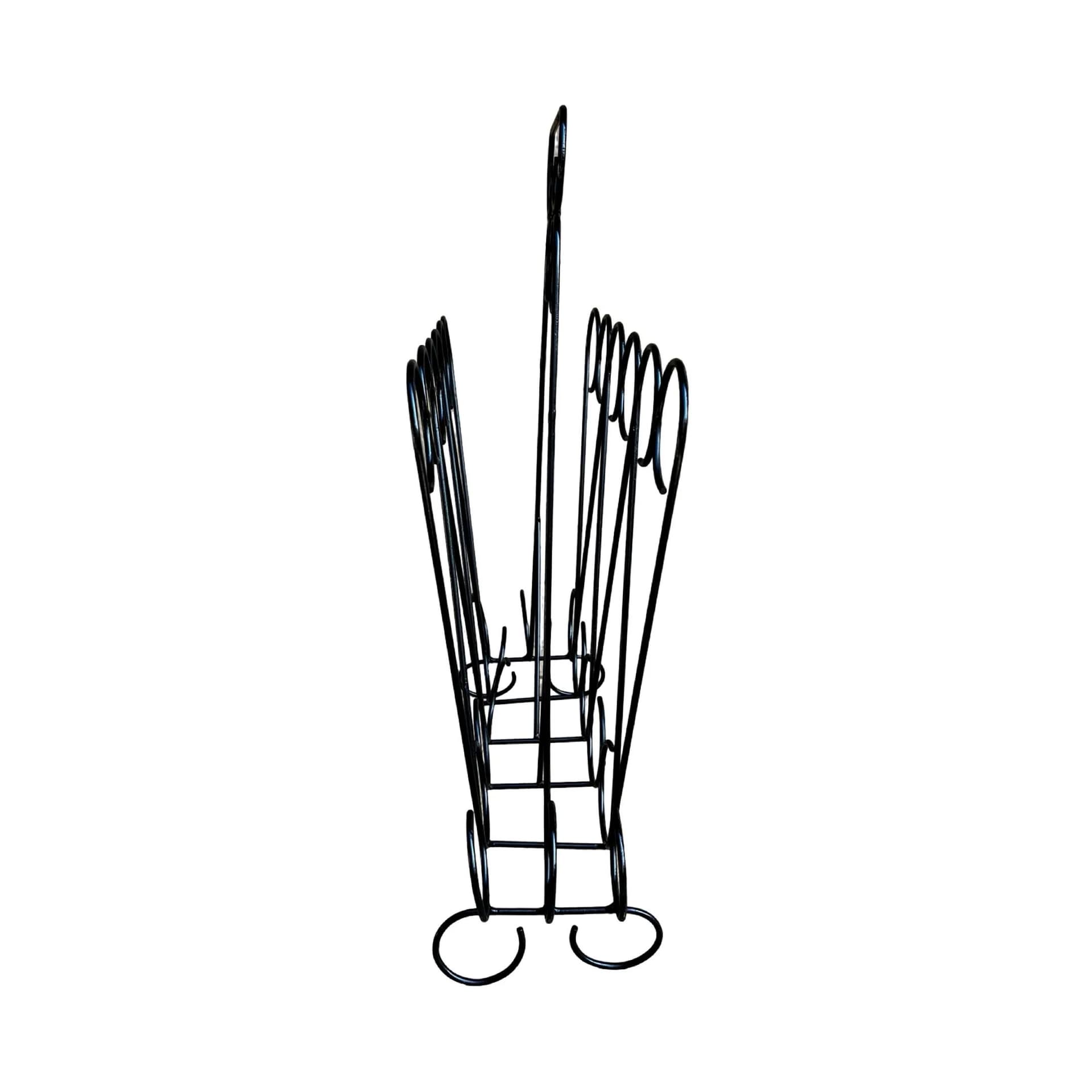 Gazetnik ażurowy, czarny, metal, Belgia, lata 70. - 127827