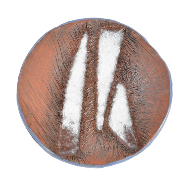 Plate-Dish, brown white ceramic, Czech Republic, 1990s. - DIMENSION