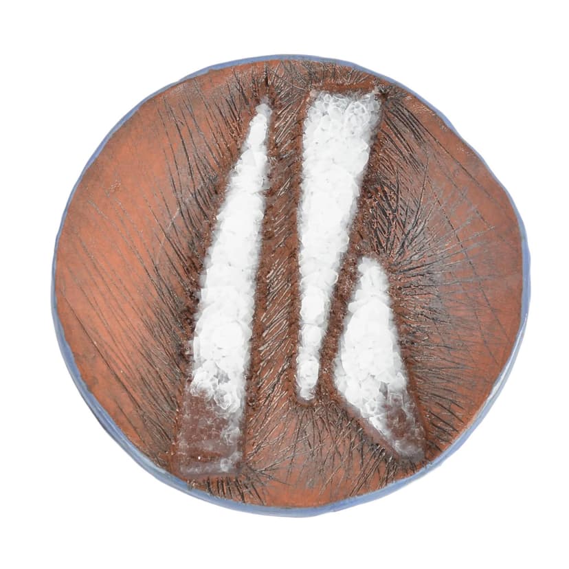 Plate-Dish, brown white ceramic, Czech Republic, 1990s.