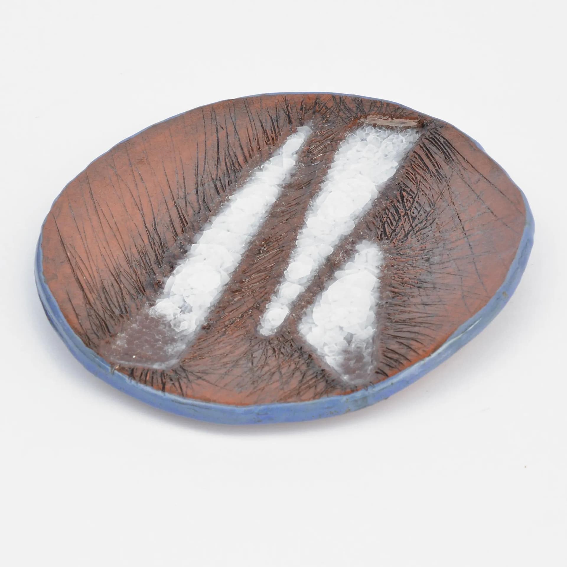 Plate-Dish, brown white ceramic, Czech Republic, 1990s. - 127763