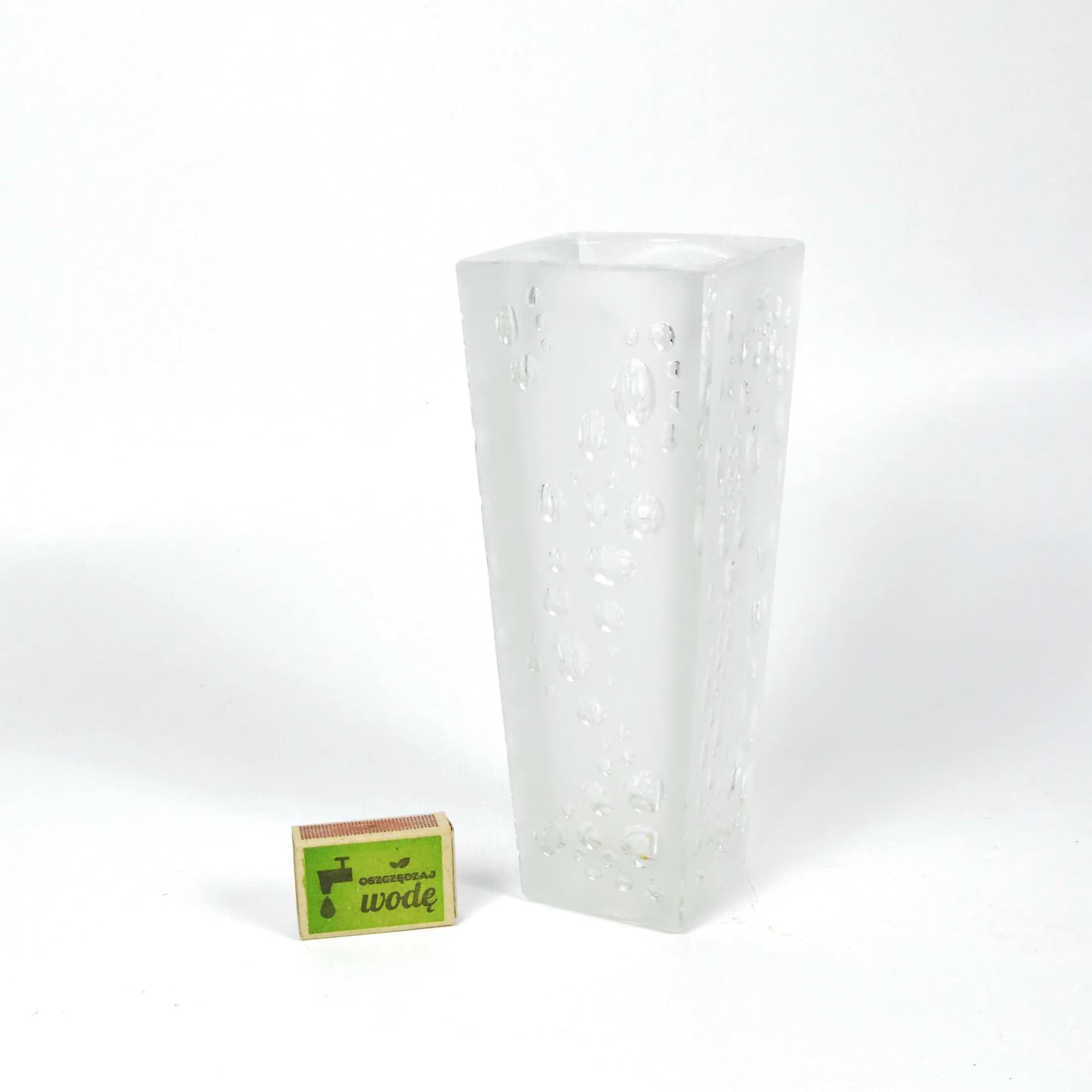 Wazon H23-200, przezroczysty, szkło, HSG Hortensja, Polska, lata 70. - 127729