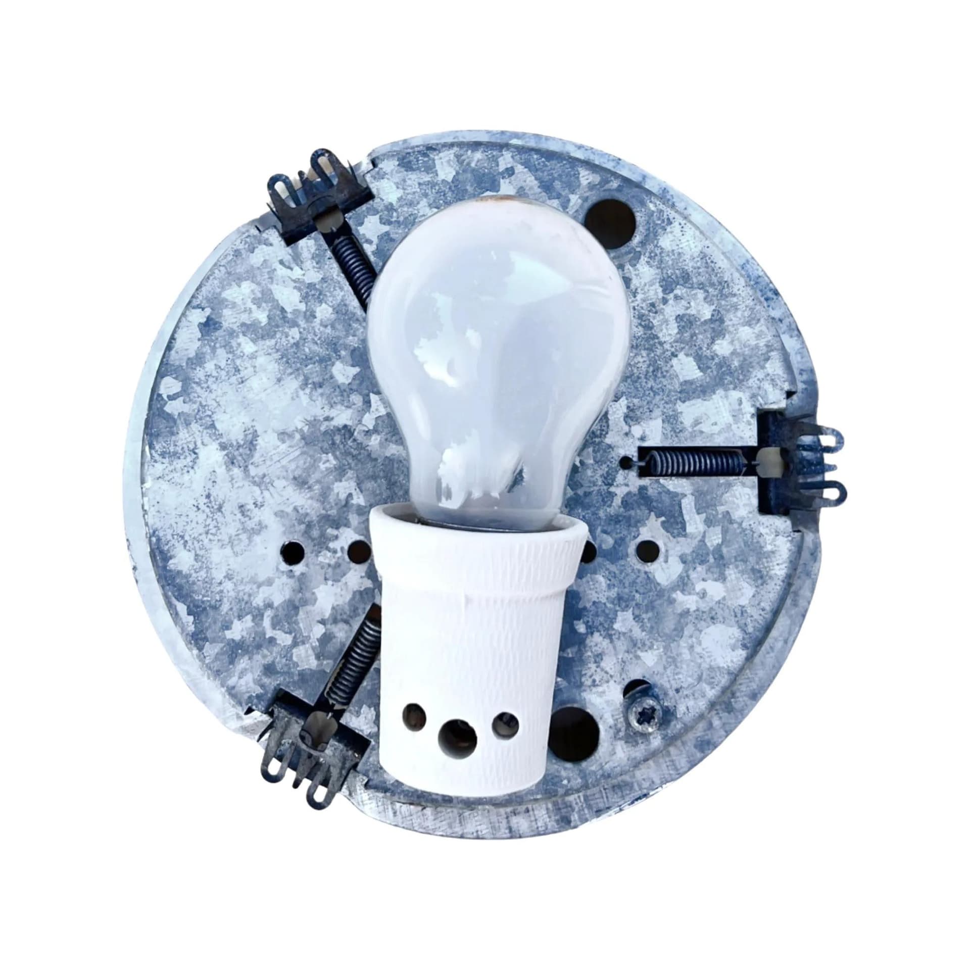 Plafon, biały, szkło, RZB Bamberg, Niemcy, lata 70. - 127712