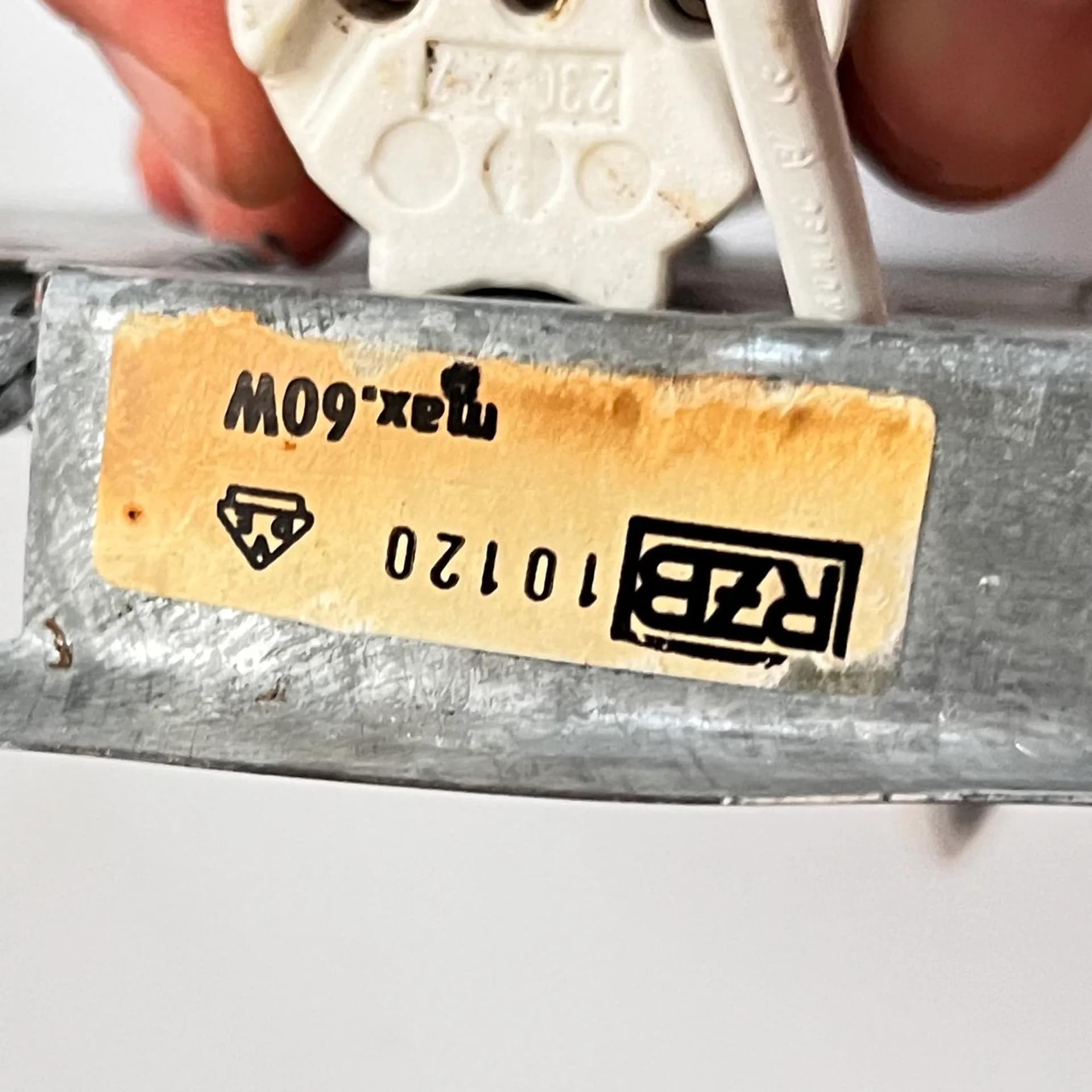 Plafon, biały, szkło, RZB Bamberg, Niemcy, lata 70. - 127713