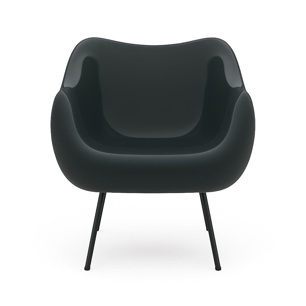 Fotel RM58 Classic antracytowy, proj. R. Modzelewski, VZÓR, po renowacji - 8734