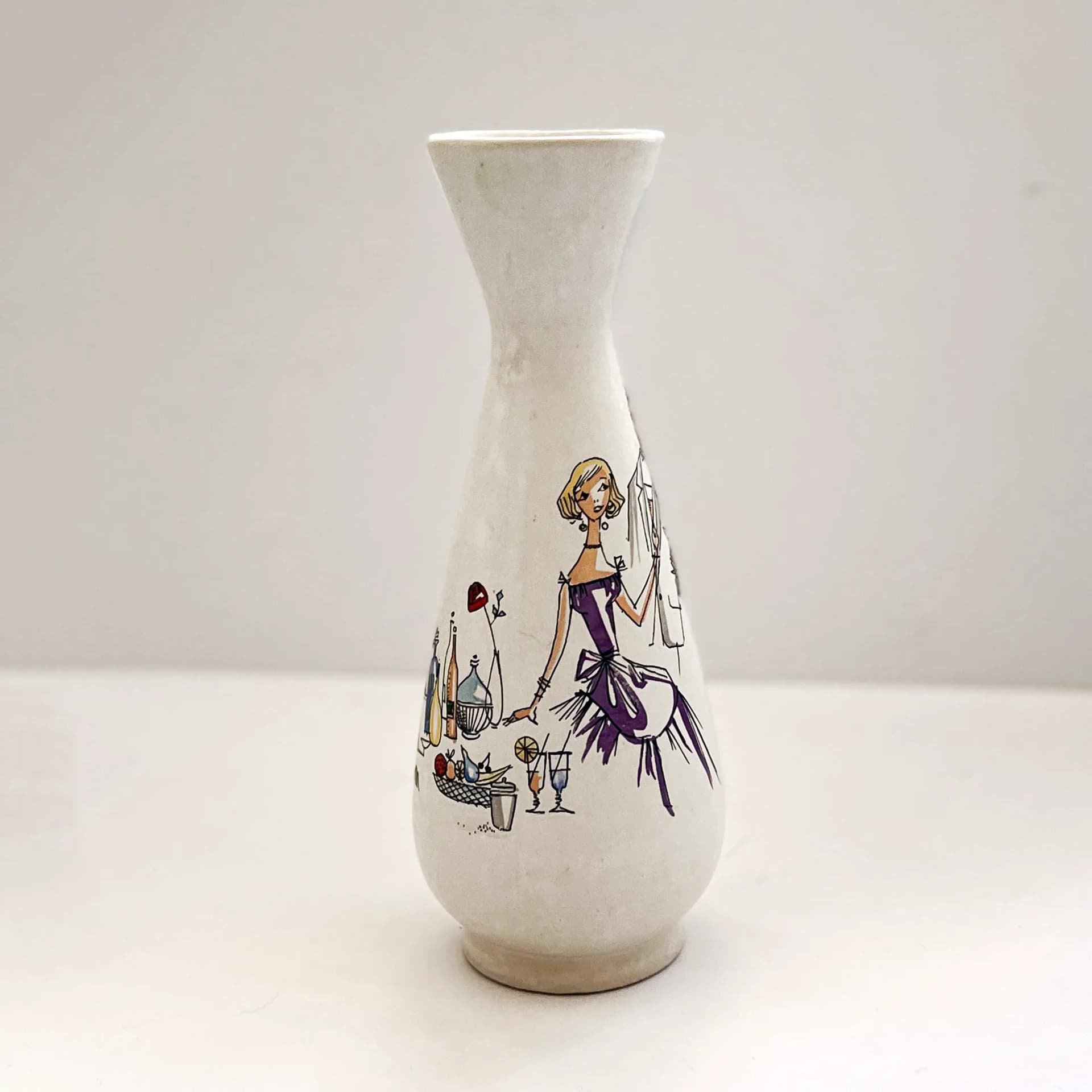 Wazon 595-35, beżowy, kamionka, Bay Keramik, Niemcy, lata 70. - 127615