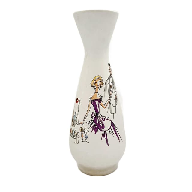 Wazon 595-35, beżowy, kamionka, Bay Keramik, Niemcy, lata 70. - WYMIARY