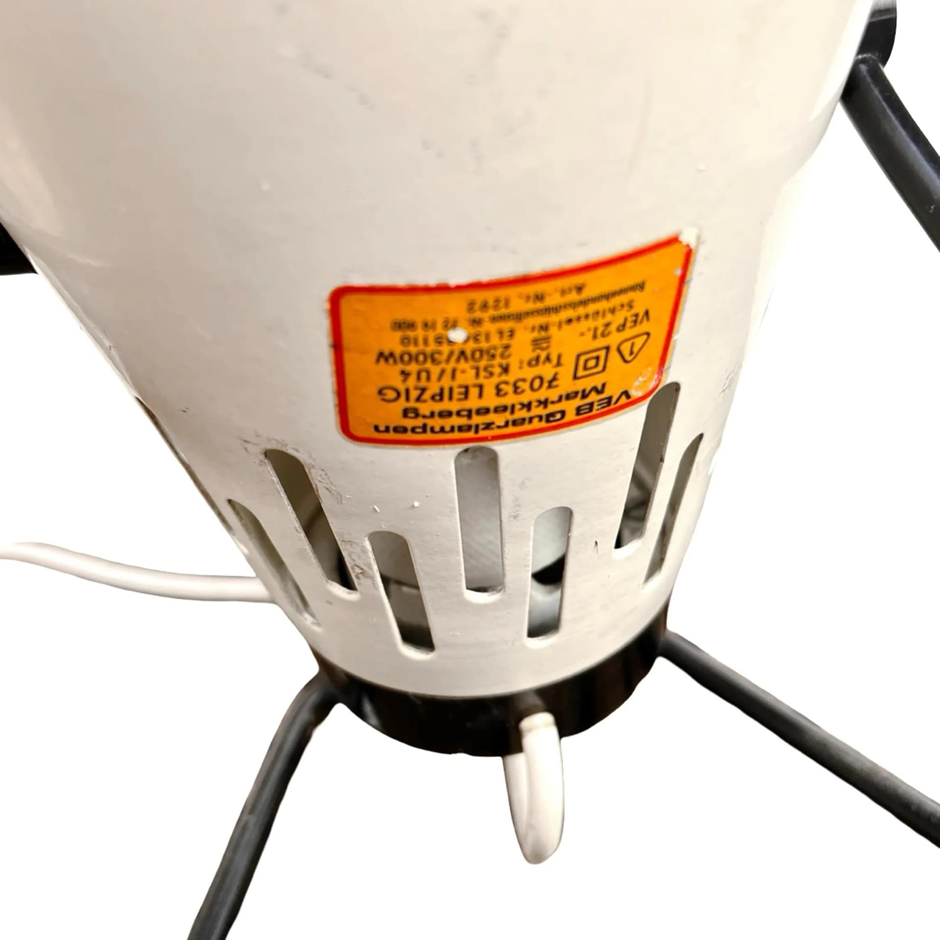 Lampa Space Age, biały, metal bakelit porcelana, Niemcy, lata 60. - 127561