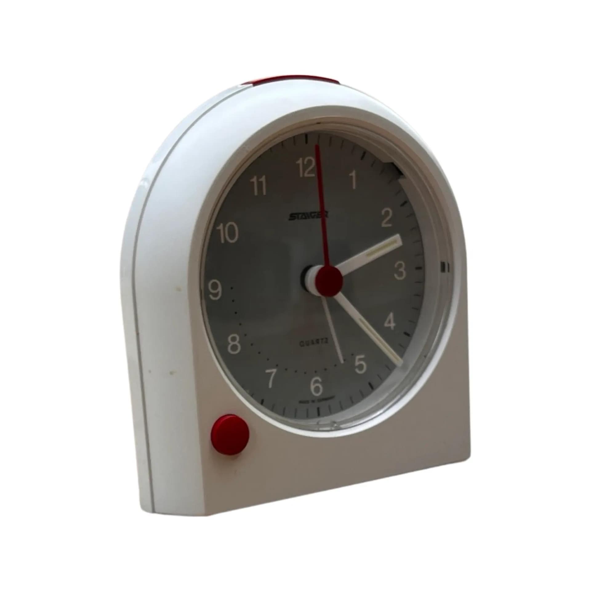 Budzik Space Age, biały, plastik, Staiger, Niemcy, lata 80. - 127535