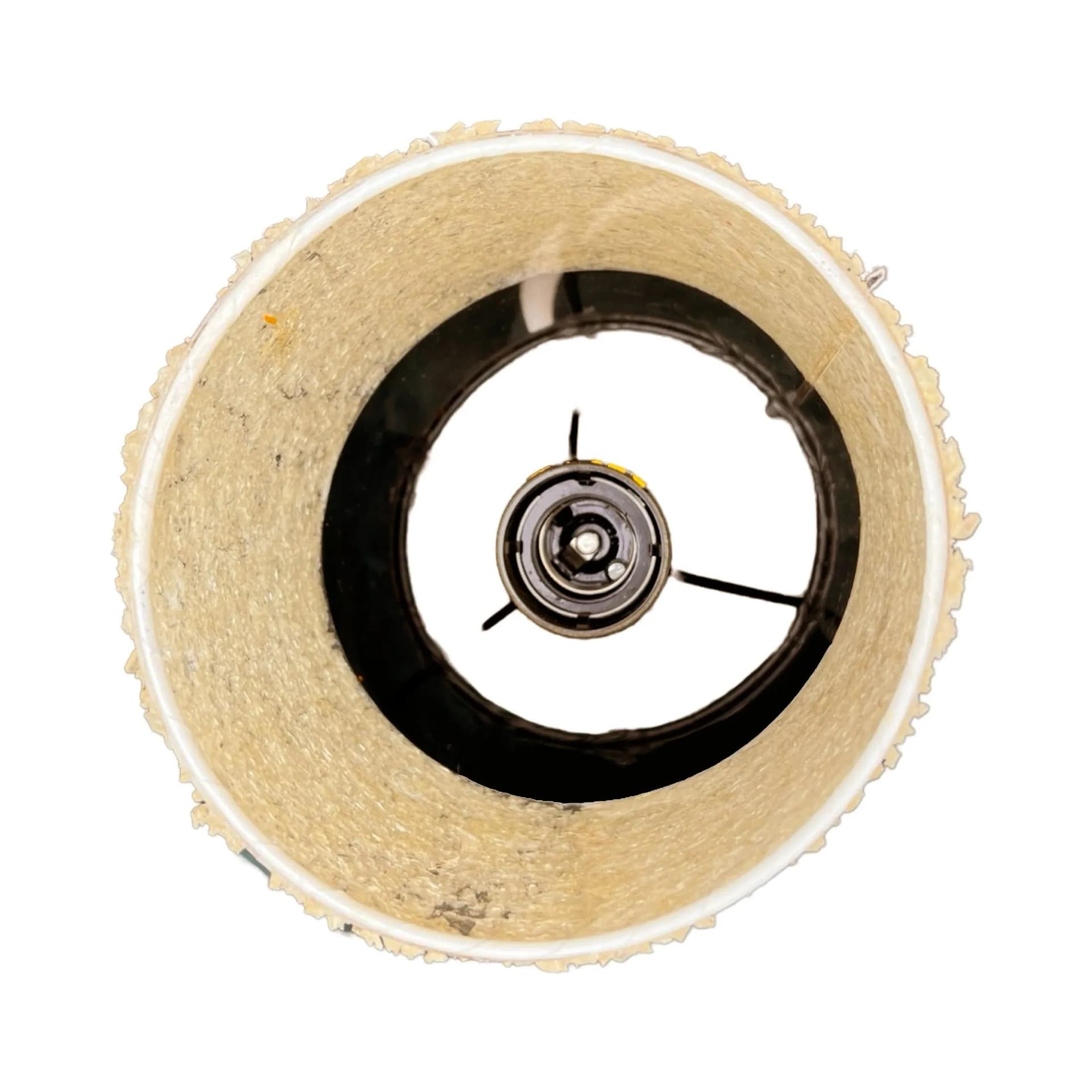 Lampa stołowa modernistyczna, beżowy plastik, AKA Leuchten, Niemcy, lata 70. - 127501