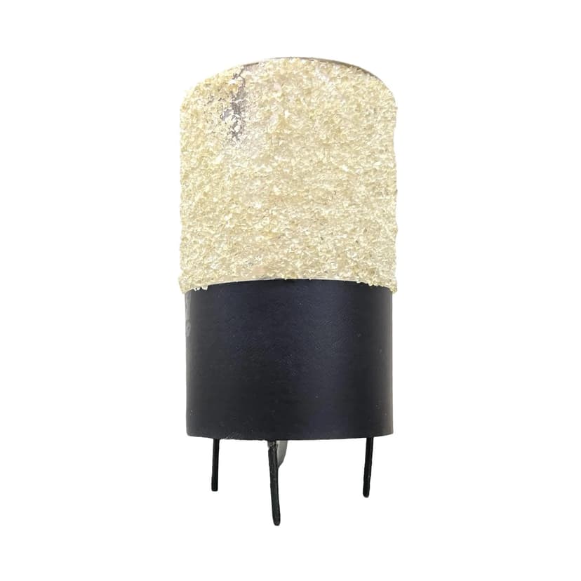 Lampa stołowa modernistyczna, beżowy plastik, AKA Leuchten, Niemcy, lata 70.