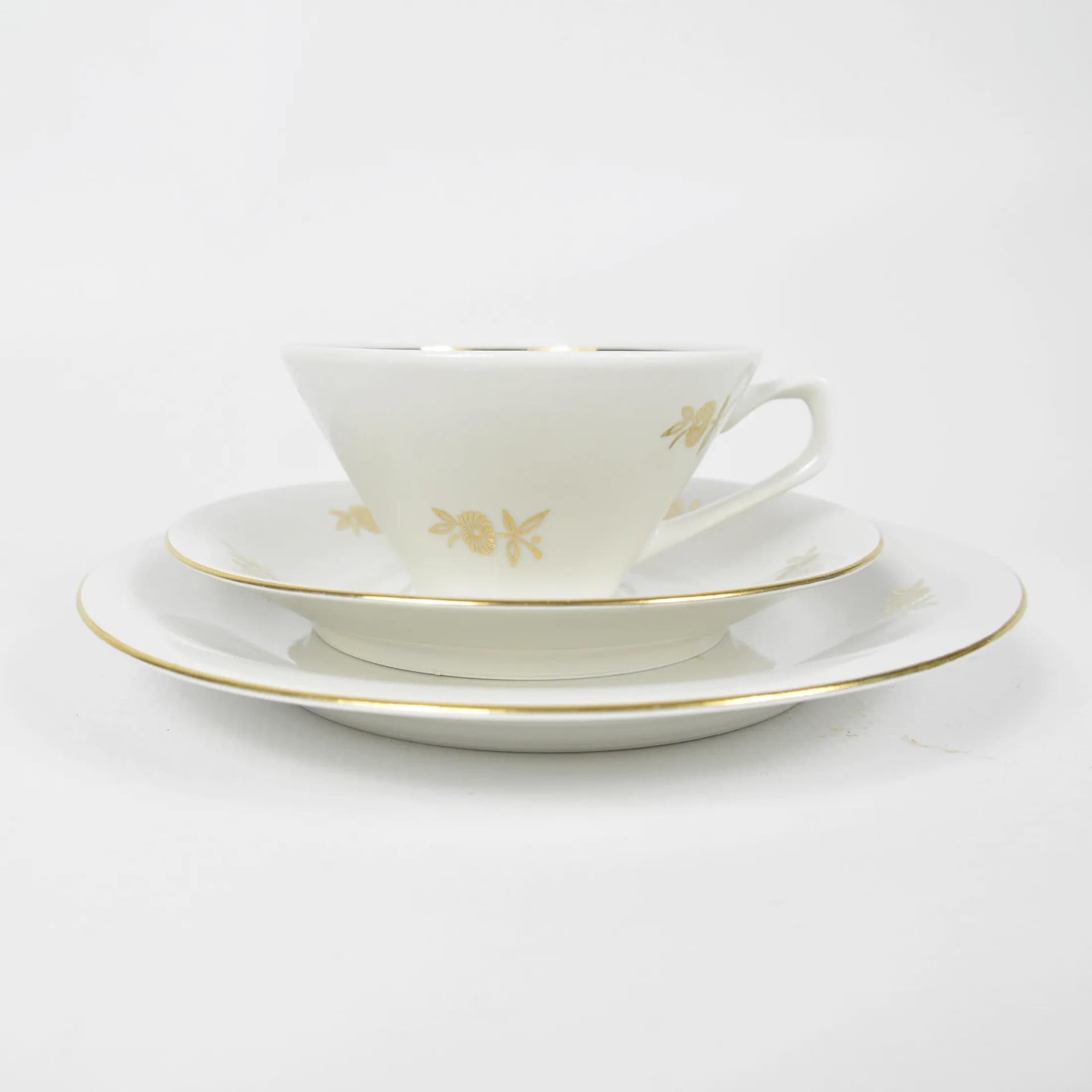 Breakfast set, beige porcelain, Chodzież, Poland, 1950s. - 127471