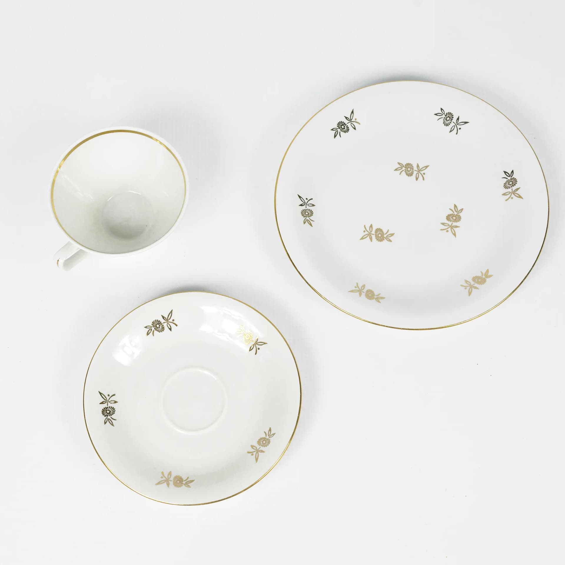Breakfast set, beige porcelain, Chodzież, Poland, 1950s. - 127473
