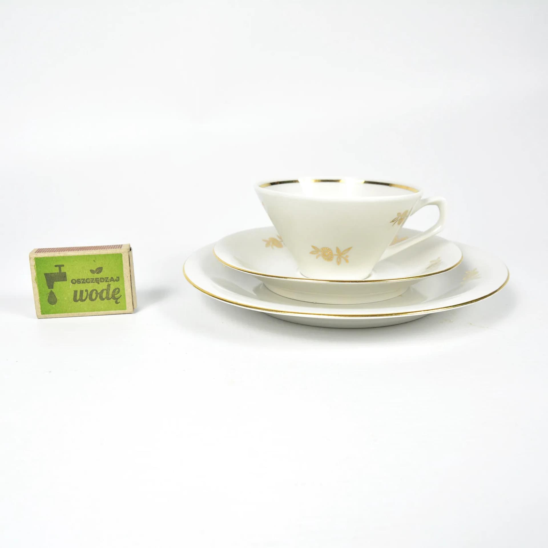 Breakfast set, beige porcelain, Chodzież, Poland, 1950s. - 127472