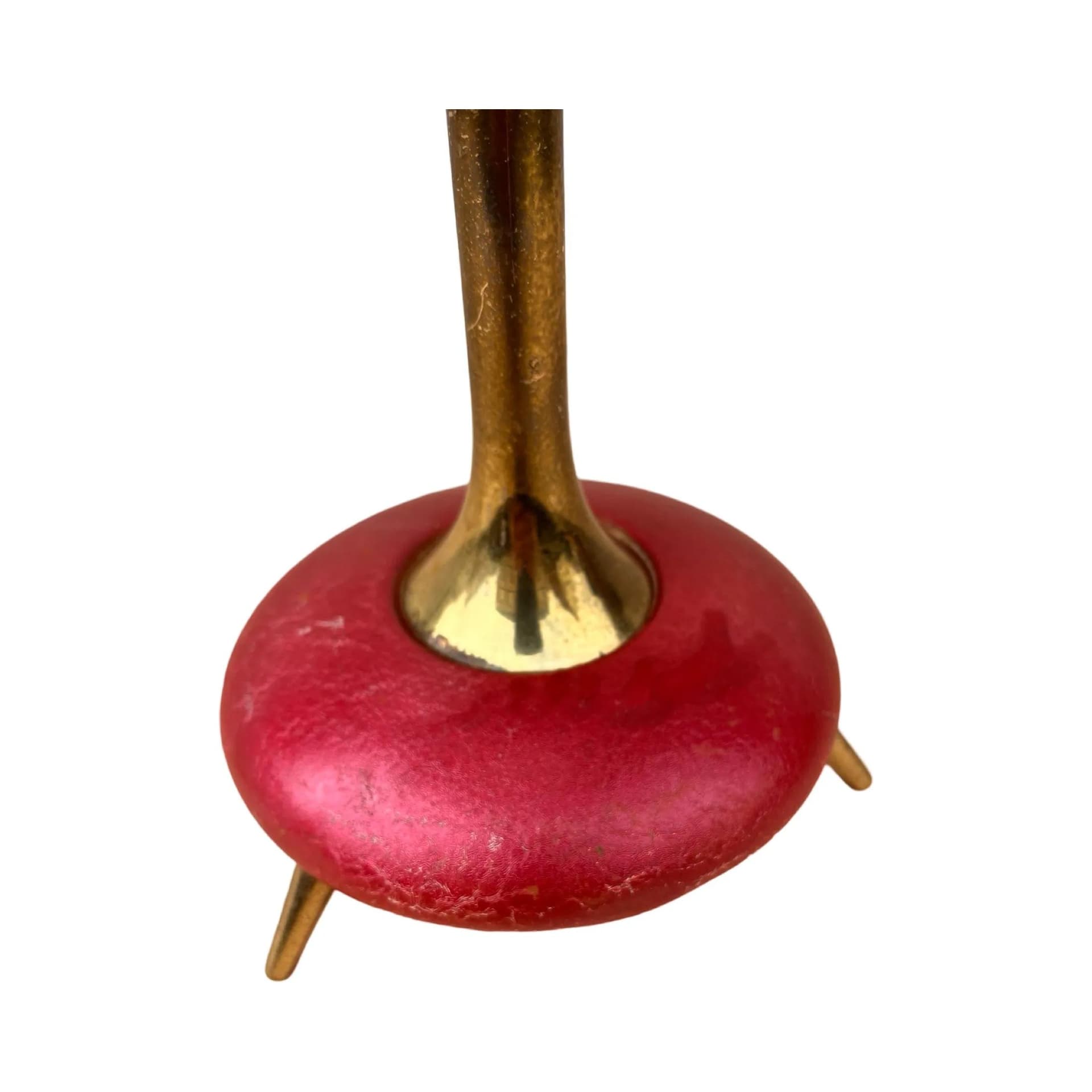 Lampa stołowa, maroon plastik, tkanina biała, Belgia, lata 70. - 127467