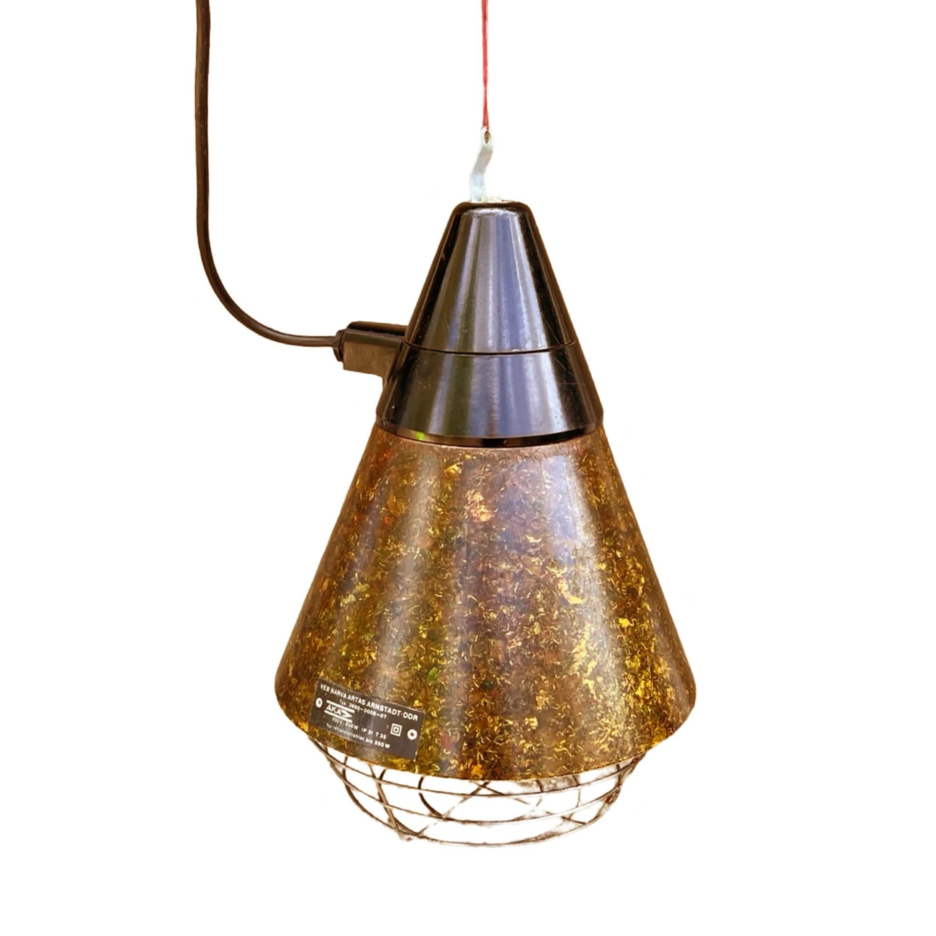 Pendant lamp industrial, multicolor ebonite, bakelite, Germany, 1970s. - 127426