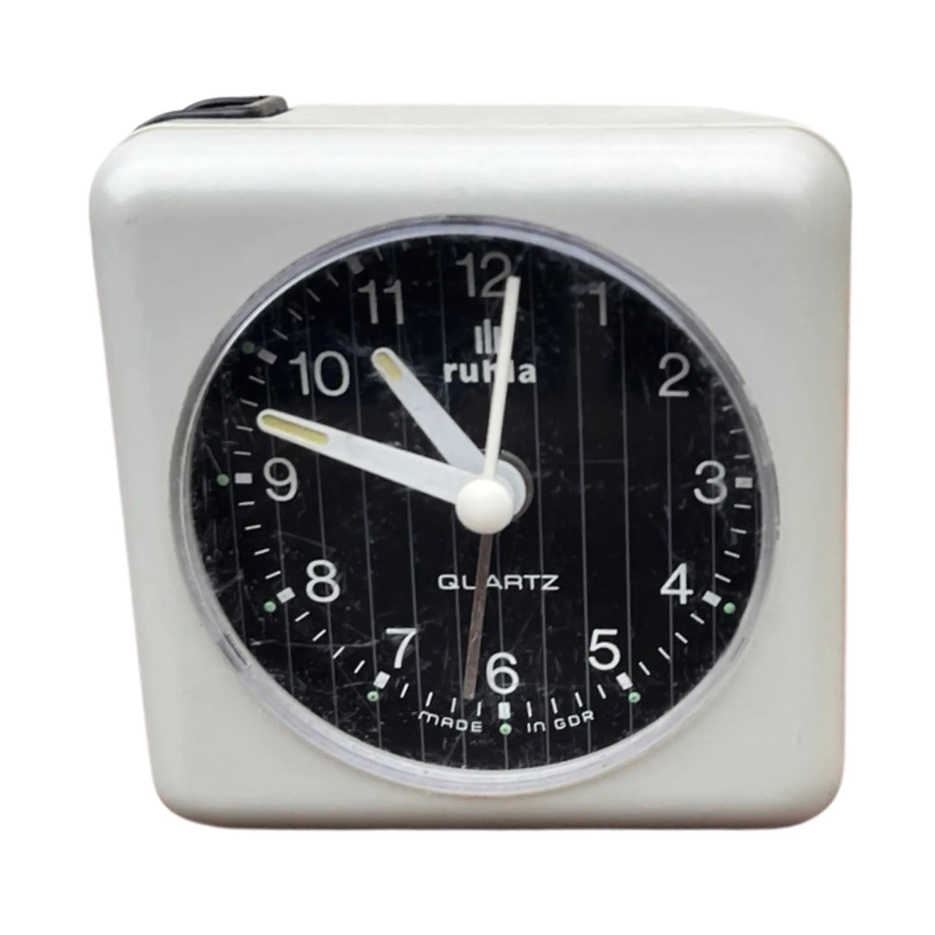 Budzik Ruhla, szary, tworzywo sztuczne, Niemcy, lata 70. - 127396