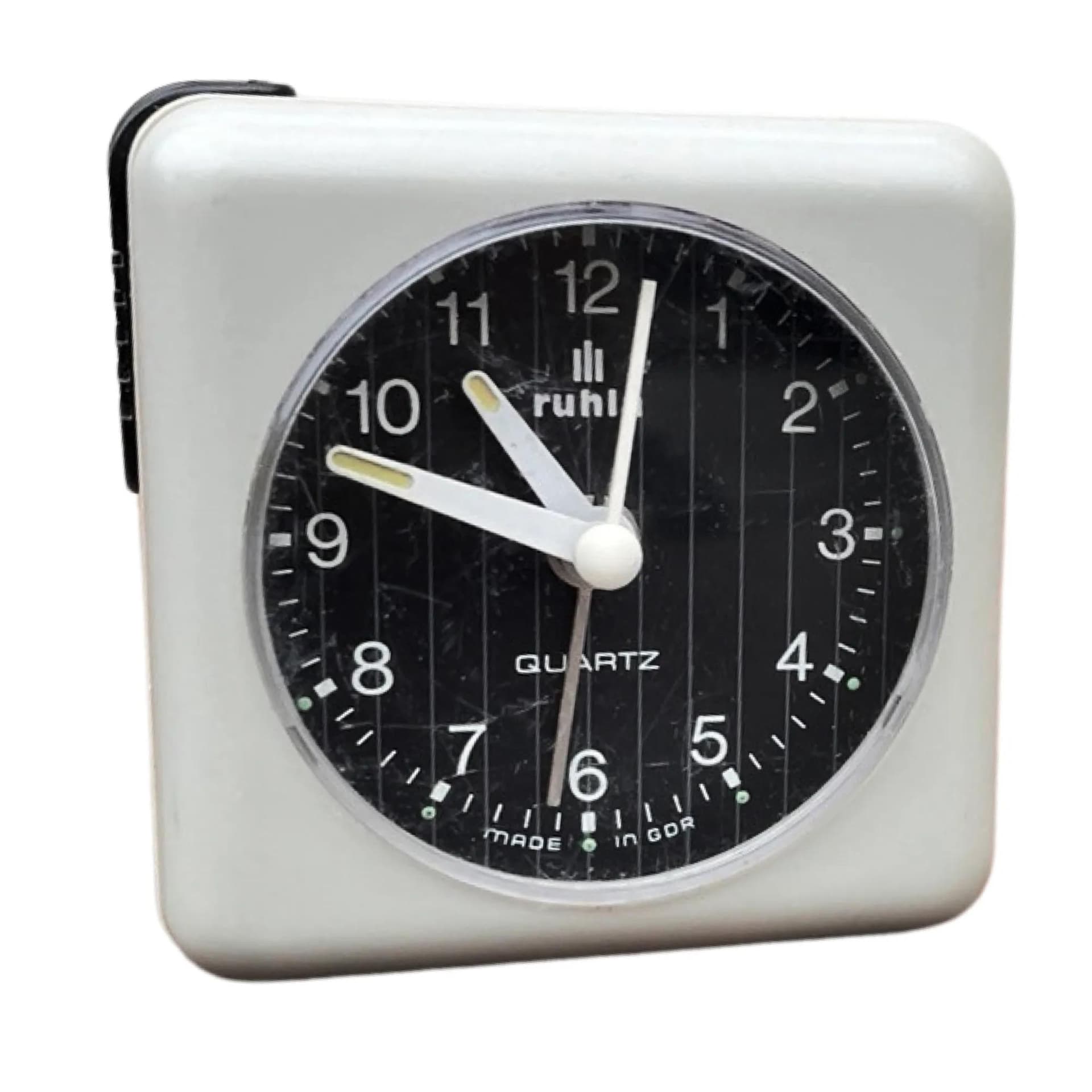 Budzik Ruhla, szary, tworzywo sztuczne, Niemcy, lata 70. - 127391