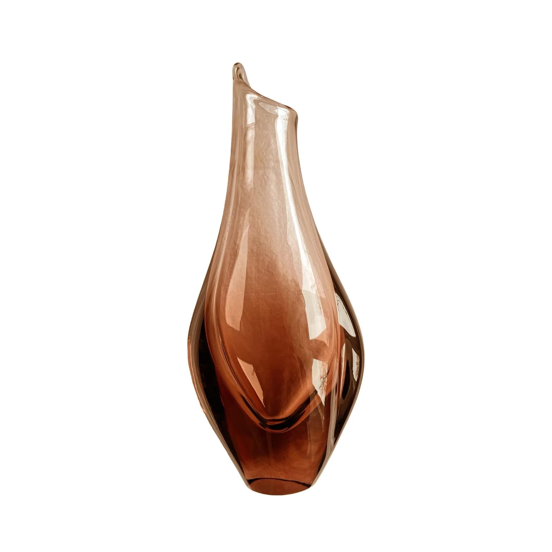 Wazon, szkło różowy, proj. M. Klinger, Železny Brod Sklo, Czechosłowacja, lata 60. - 127349