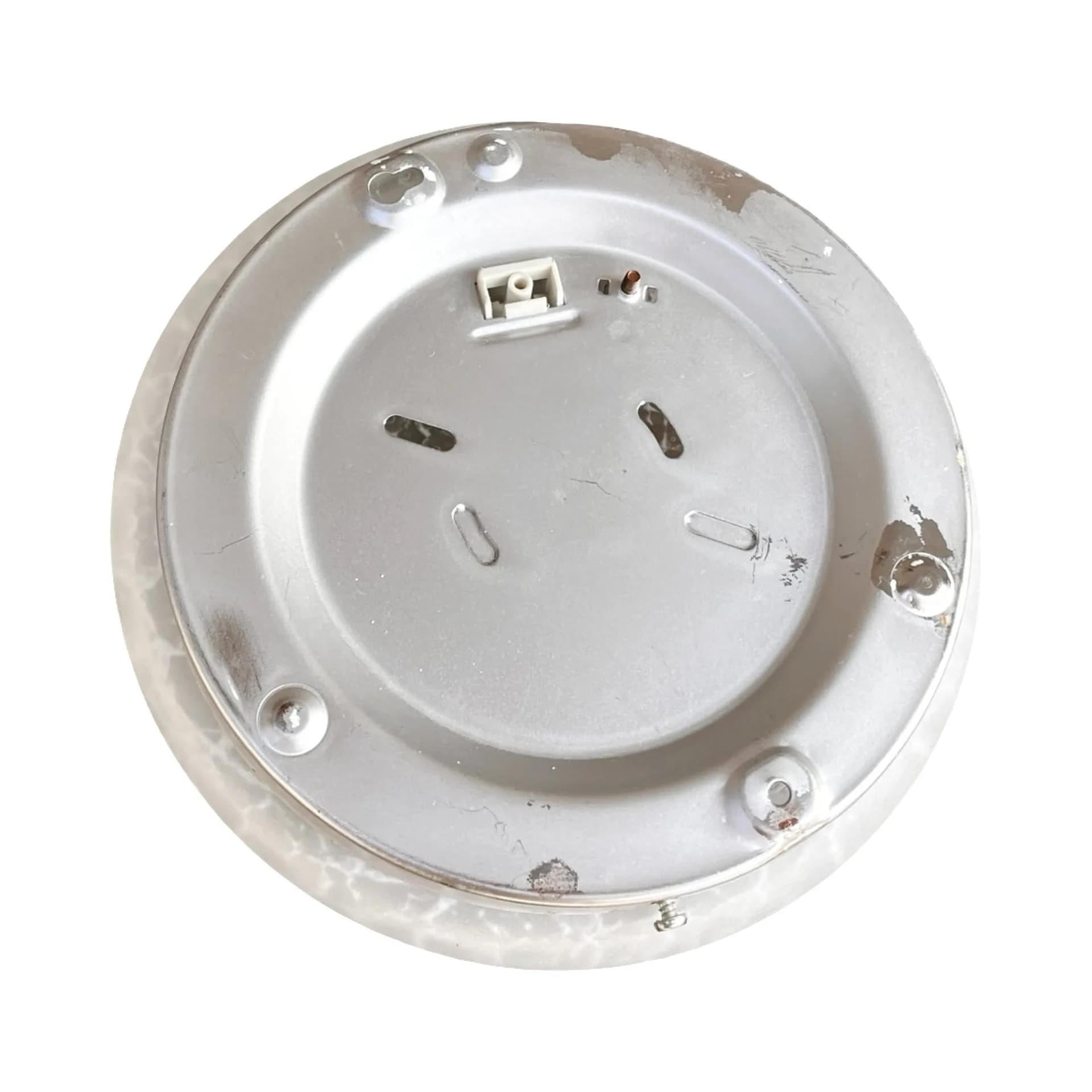 Lampa sufitowa modernistyczna, biały, szkło craquelé, metal, VEB Narva / Leuchtenbau Leipzig, NRD, lata 70. - 127324