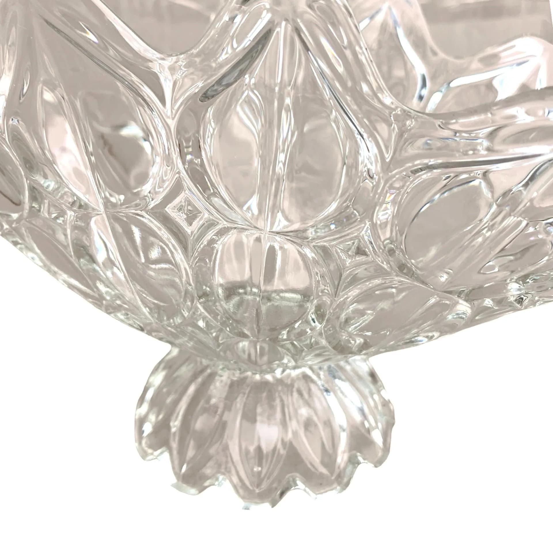 Patera dekoracyjna, transparentna, szkło, Bohemia, Czechosłowacja, lata 70. - 127318