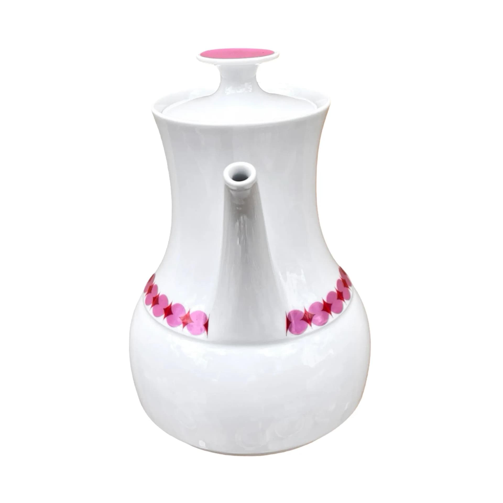 Coffee service Rotunda, white pink porcelain, by T. Wirkkala, Germany, 1960s. - 127303