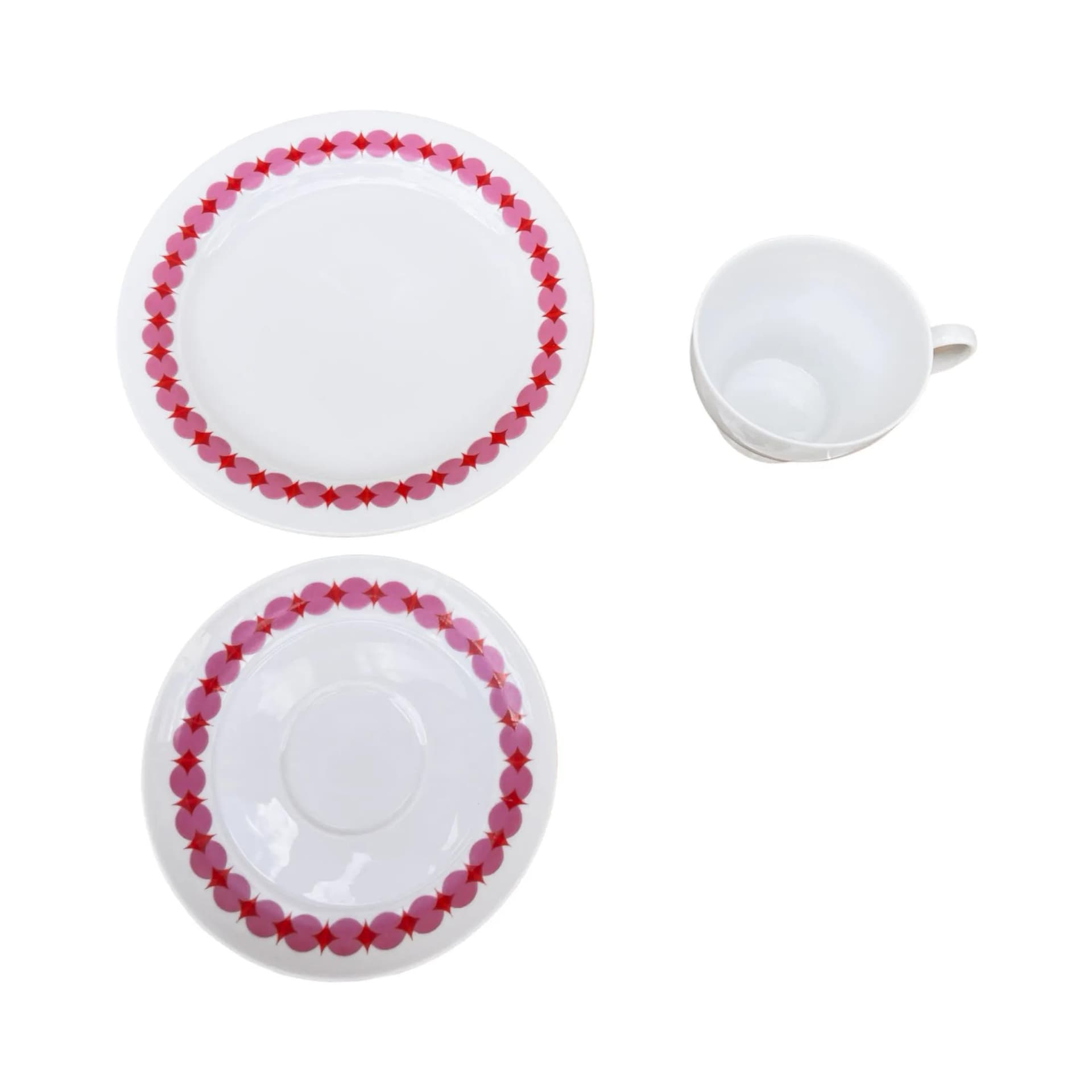 Coffee service Rotunda, white pink porcelain, by T. Wirkkala, Germany, 1960s. - 127308