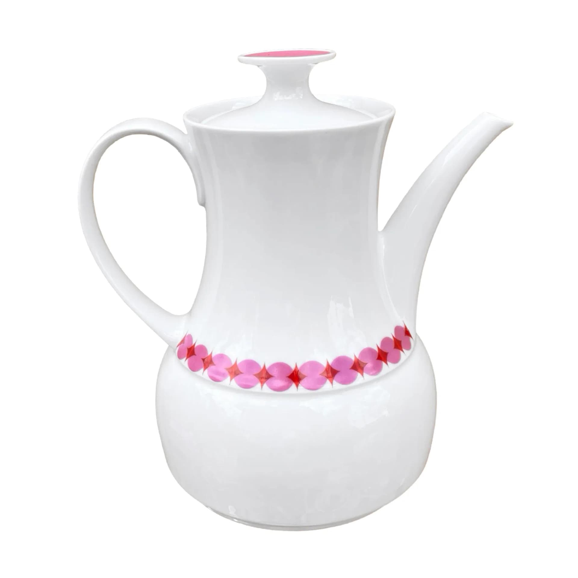 Coffee service Rotunda, white pink porcelain, by T. Wirkkala, Germany, 1960s. - 127304