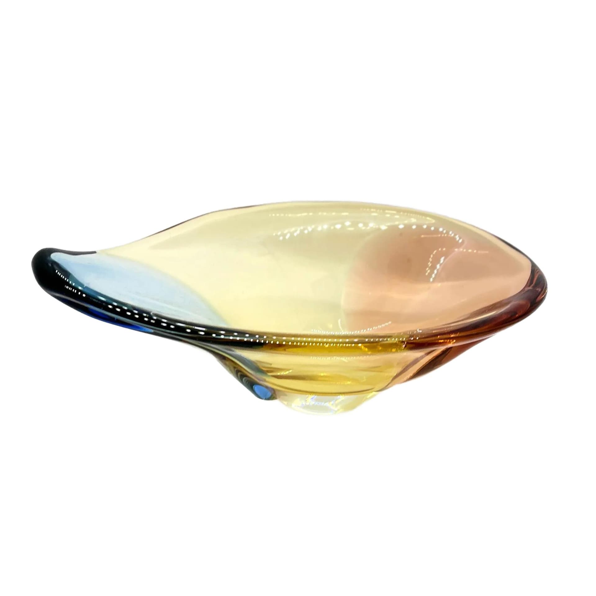 Centerpiece Romana, multicolor glass, by H. Machovská, Huta Mstisov / Karlovarske Sklo, Czechoslovakia, 1960s.