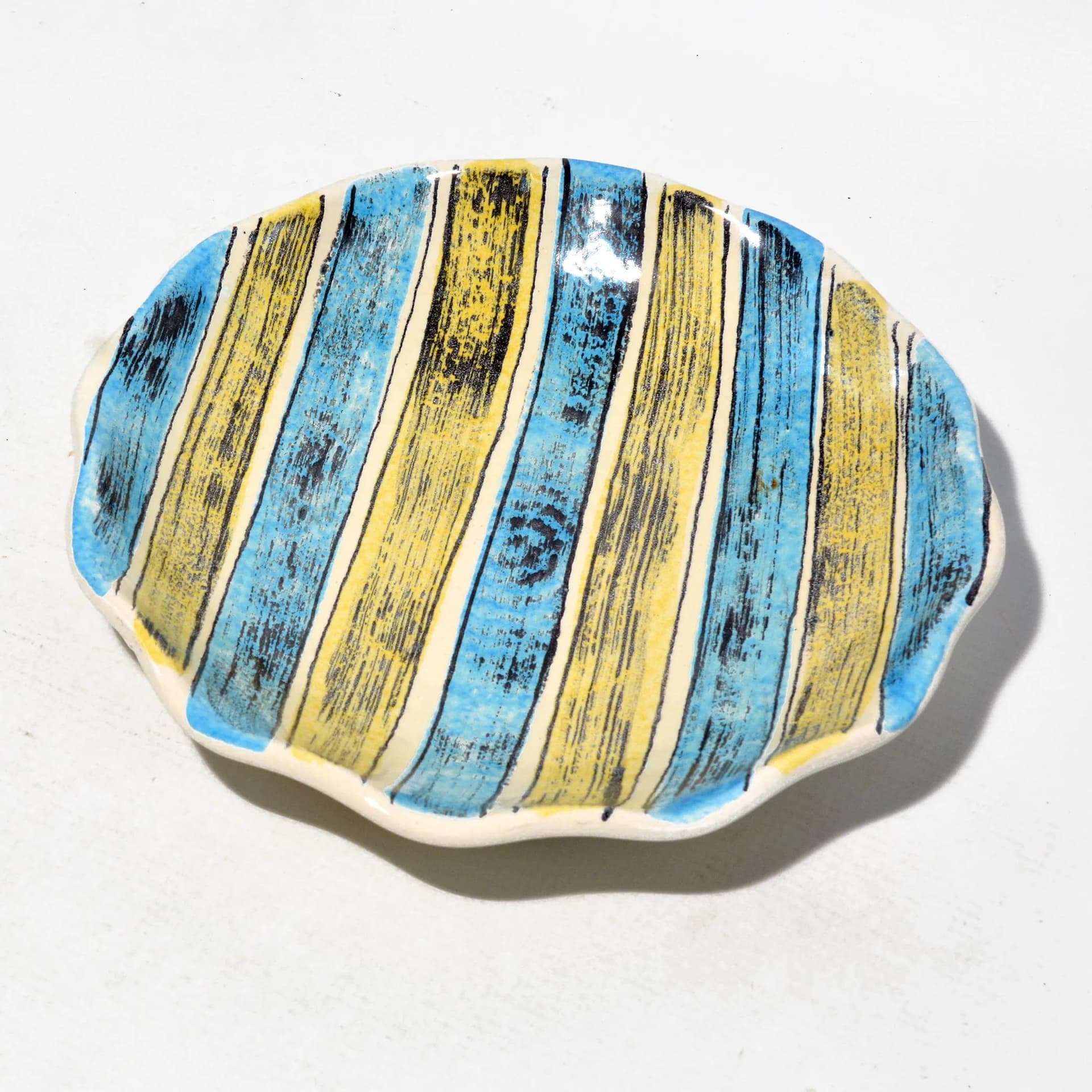 Bowl, turquoise stoneware, Strehla, Germany, 1970s. - 127220
