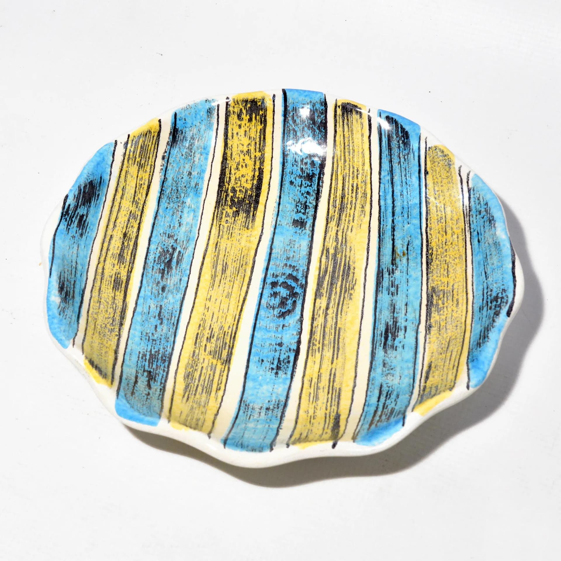 Bowl, turquoise stoneware, Strehla, Germany, 1970s. - 127219