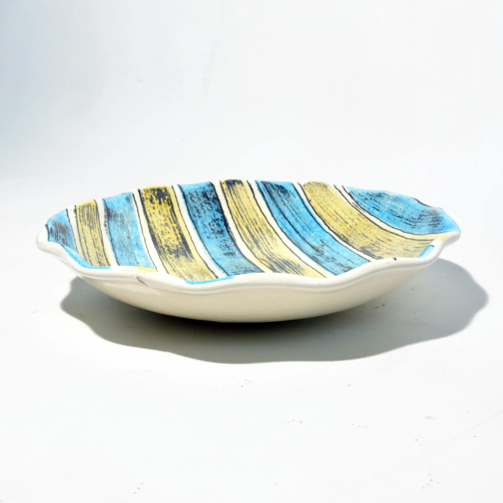 Bowl, turquoise stoneware, Strehla, Germany, 1970s. - 127214