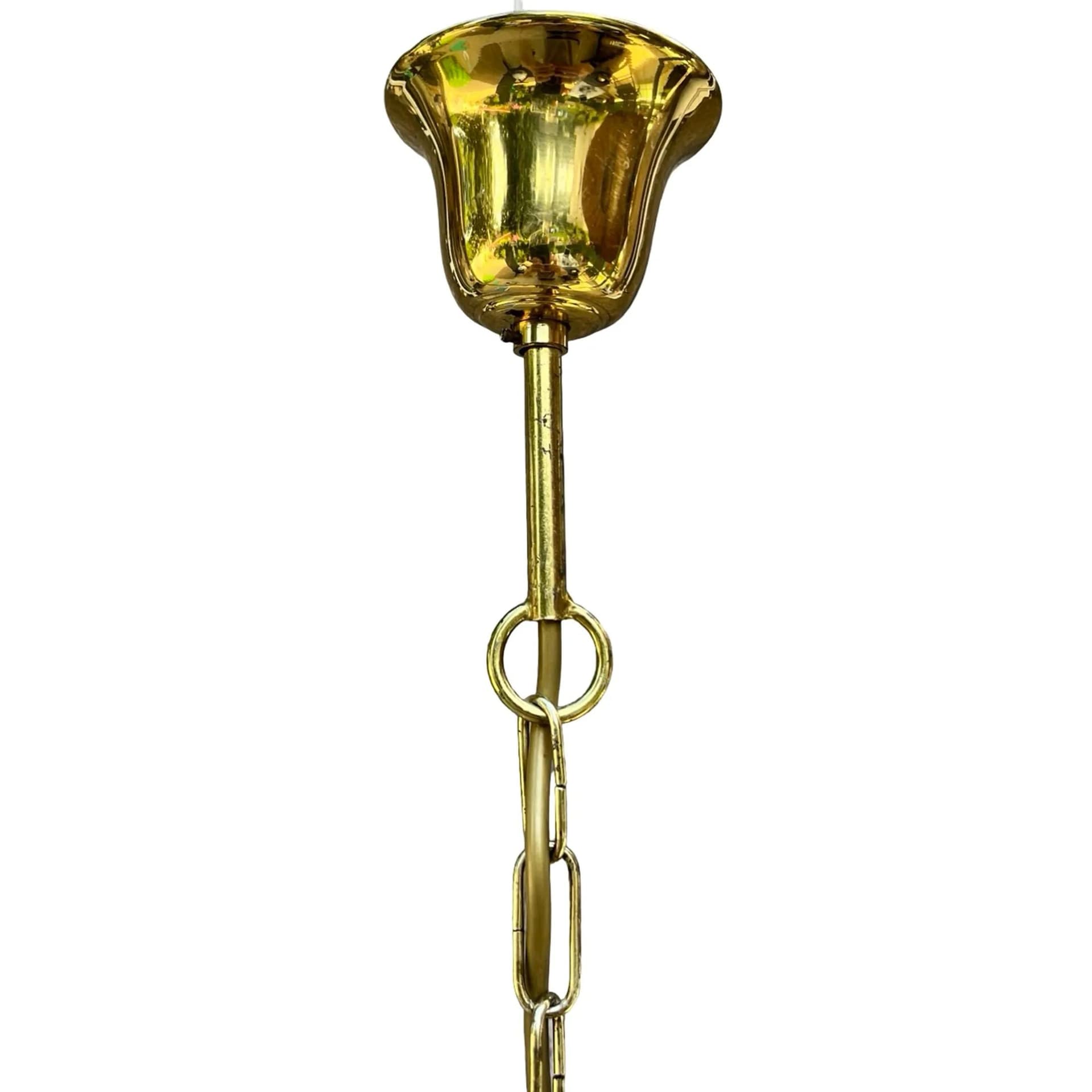 Chandelier Hollywood Regency, golden, metal glass, AKA Leuchten, Germany, 1970s. - 127192