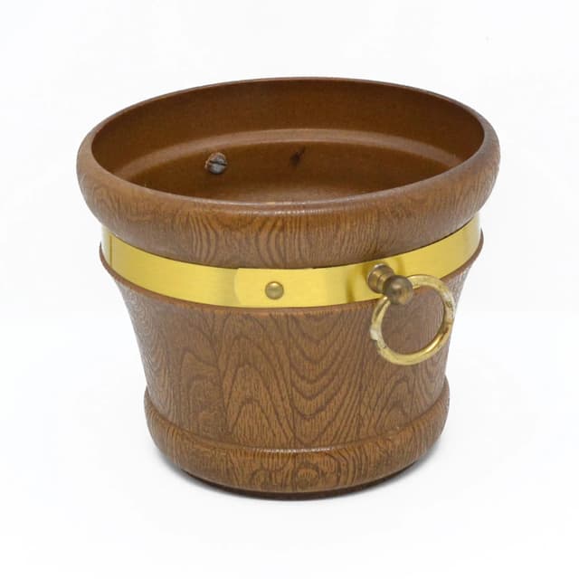 Planter, brown plastic, Emsa, Germany, 1970s. - DIMENSION