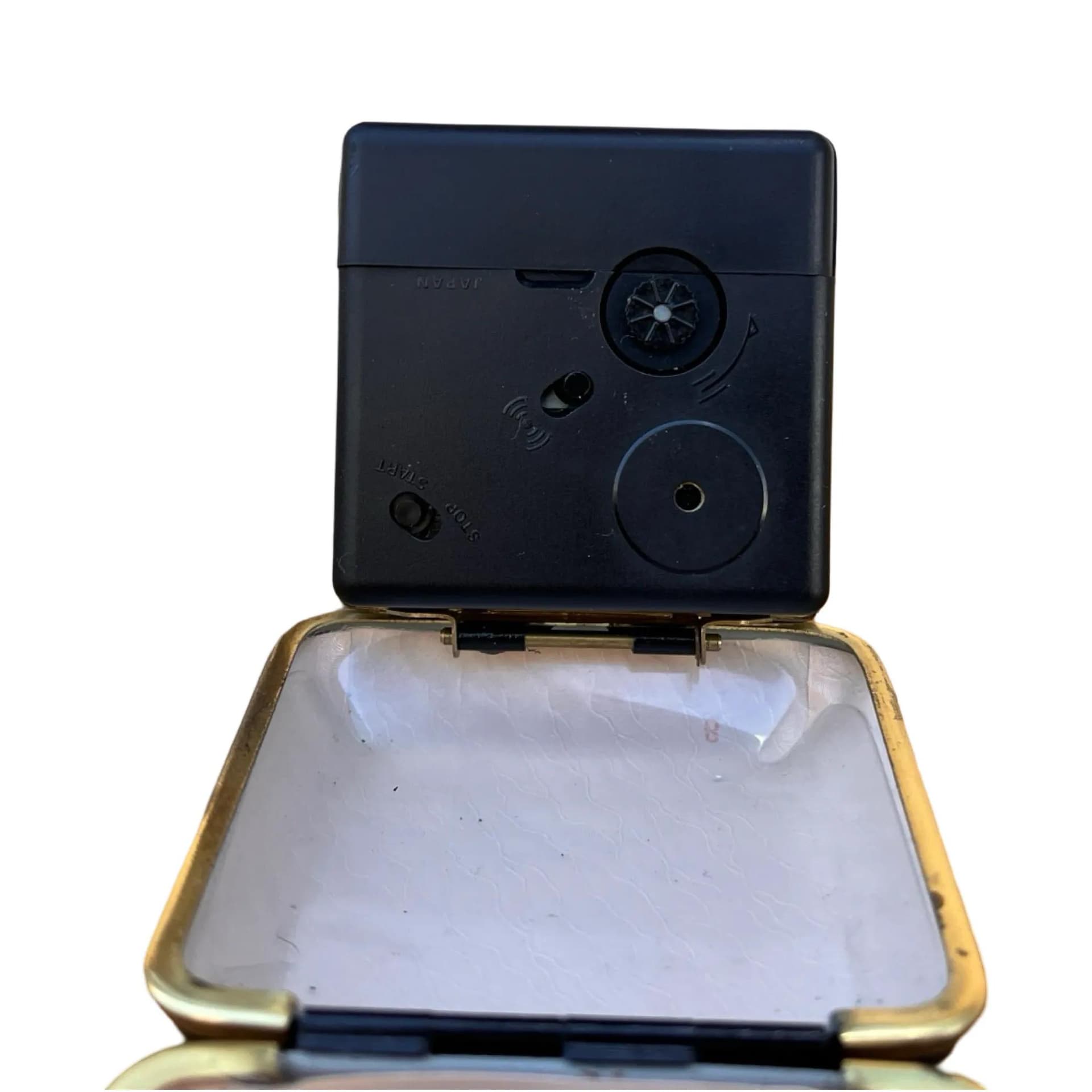 Budzik podróżny, Meister-Anker, srebrny, plastik, Niemcy, lata 70. - 127154