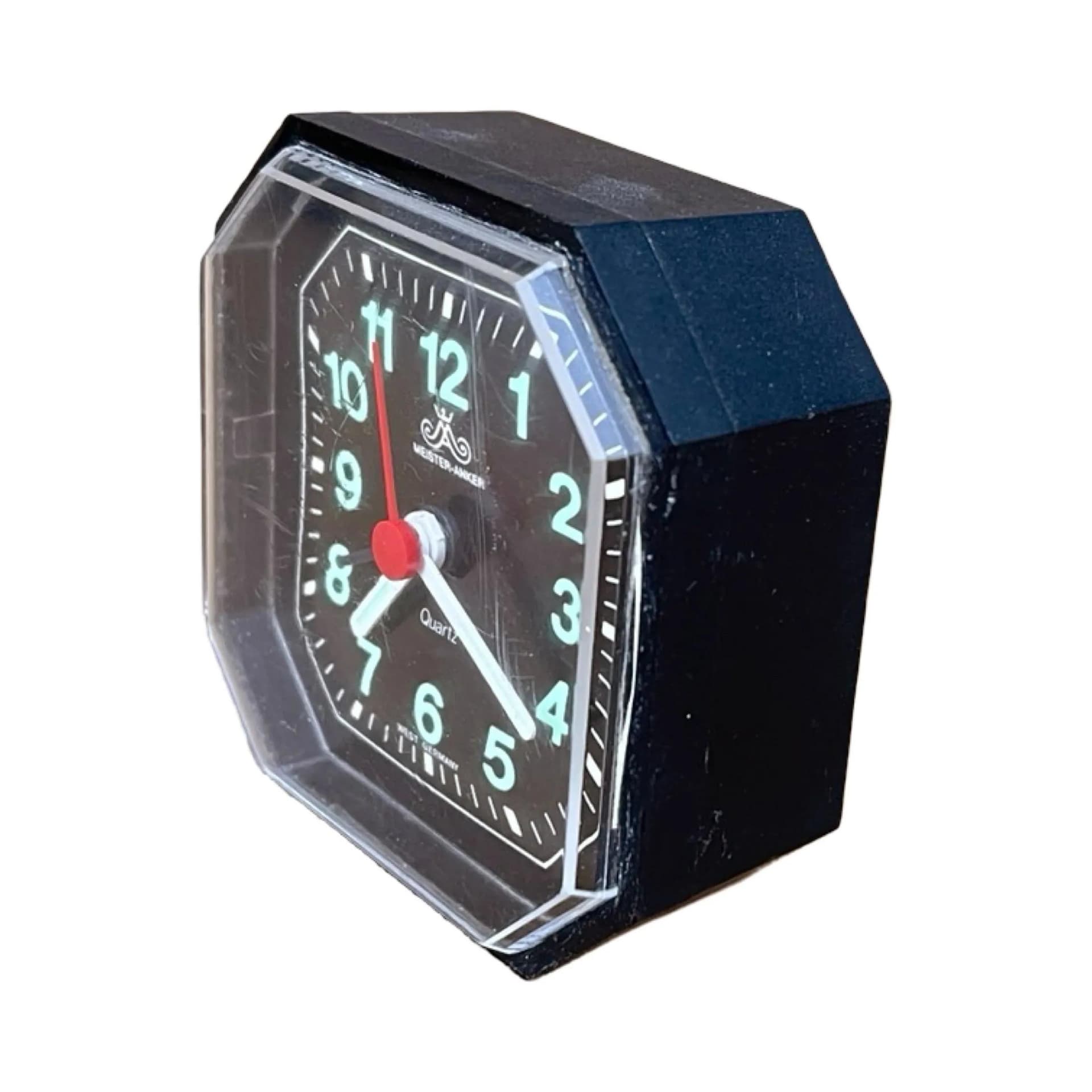 Budzik Popartowy, czarny, tworzywo sztuczne, Meister-Anker, Niemcy, lata 70. - 127133