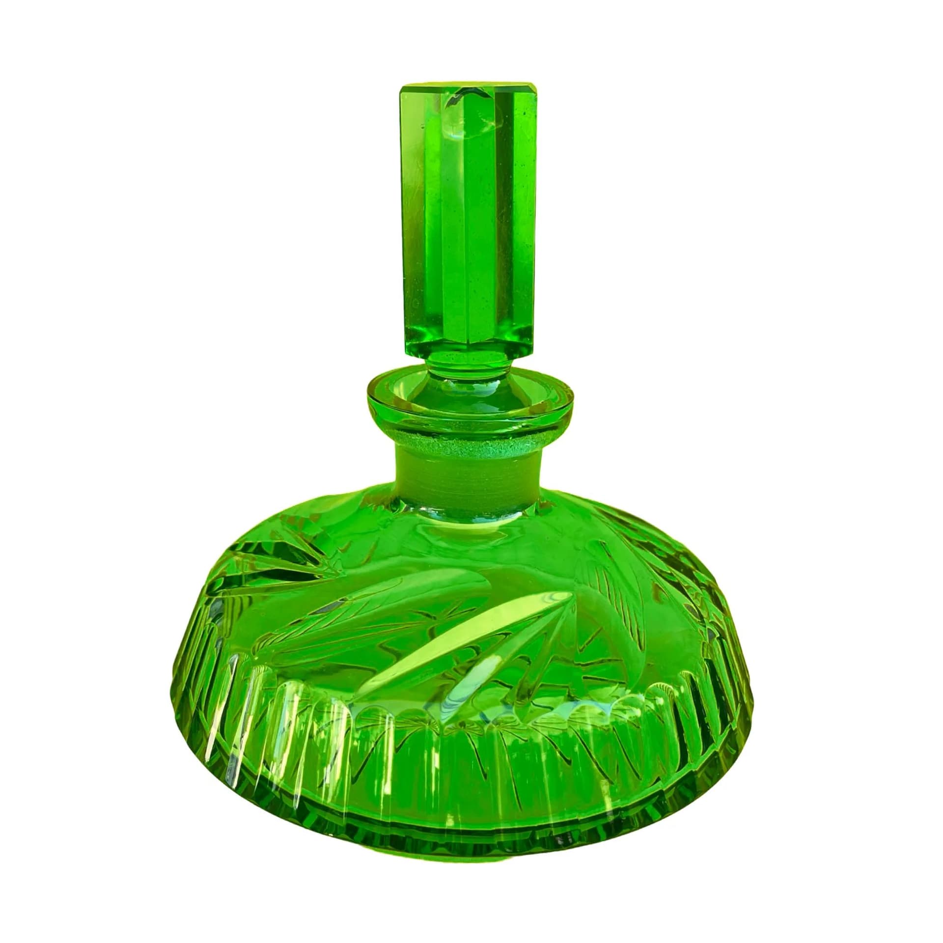 Zestaw łazienkowy art déco, szkło jasnozielone przezroczyste, Niemcy, lata 30. - 127019